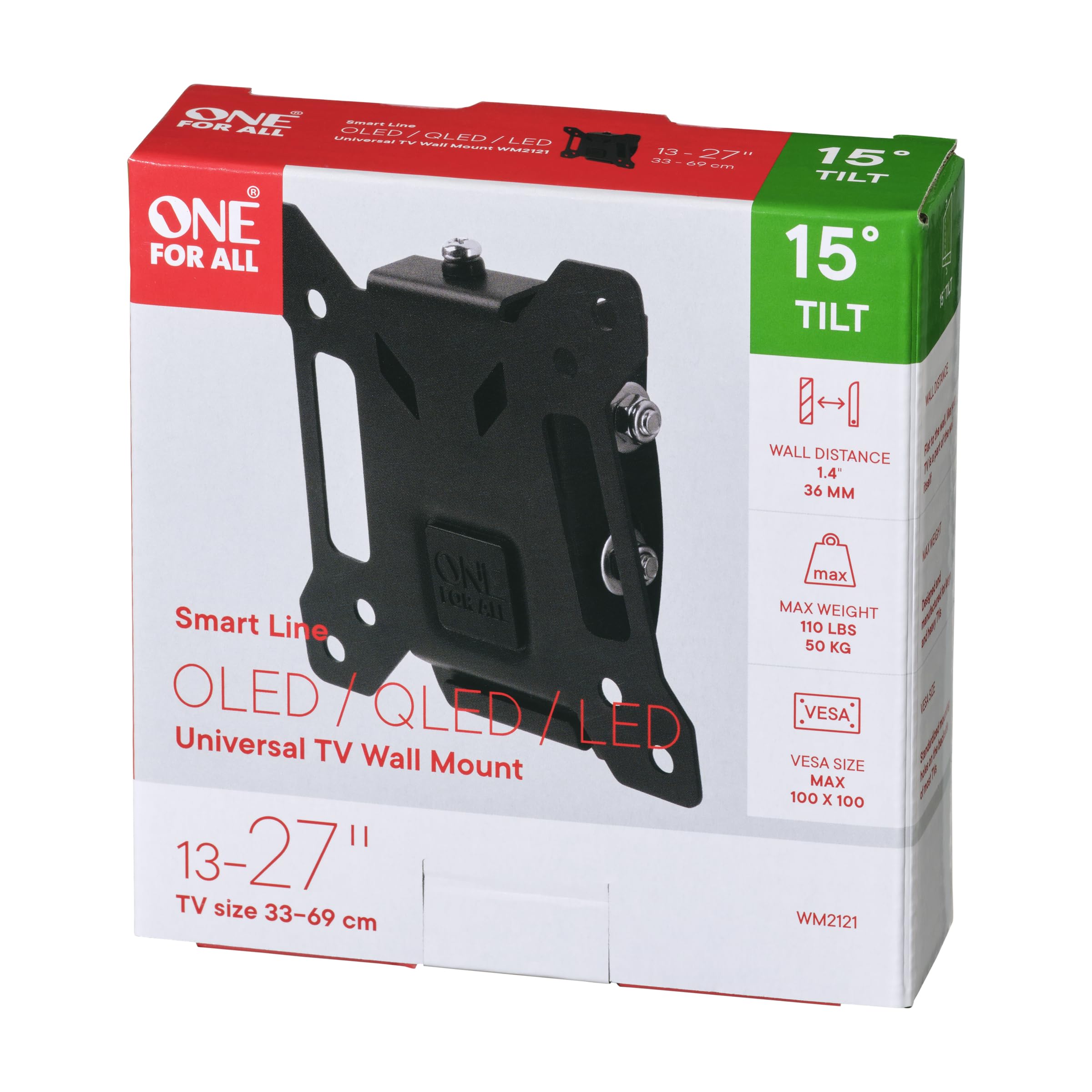 One for All TV-Wandhalterung - Neigbar Fernseher Halterung