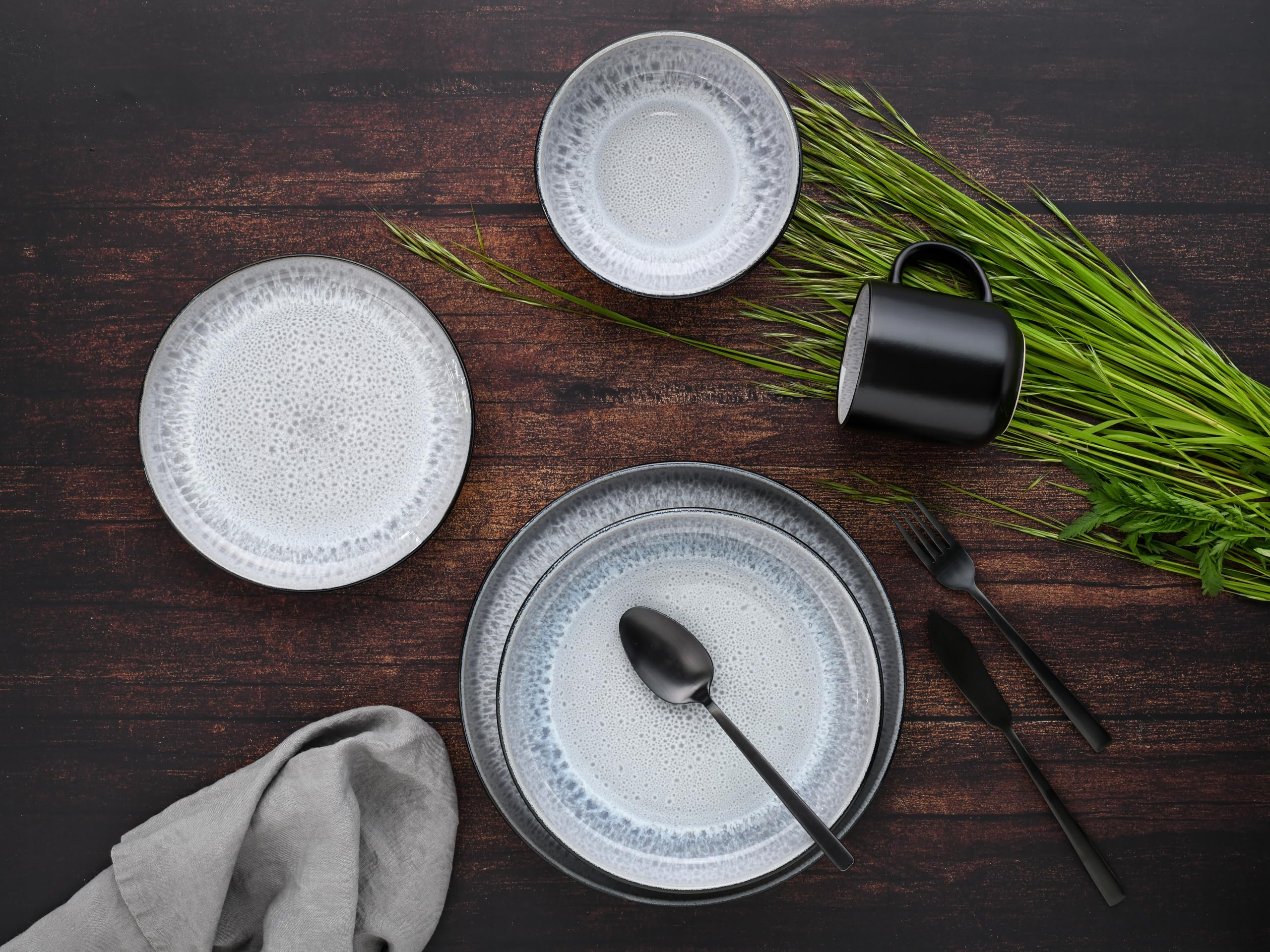 CreaTable 19928 Kombiservice Serie Nordic Fjord Frost 16-tlg. 4 Personen