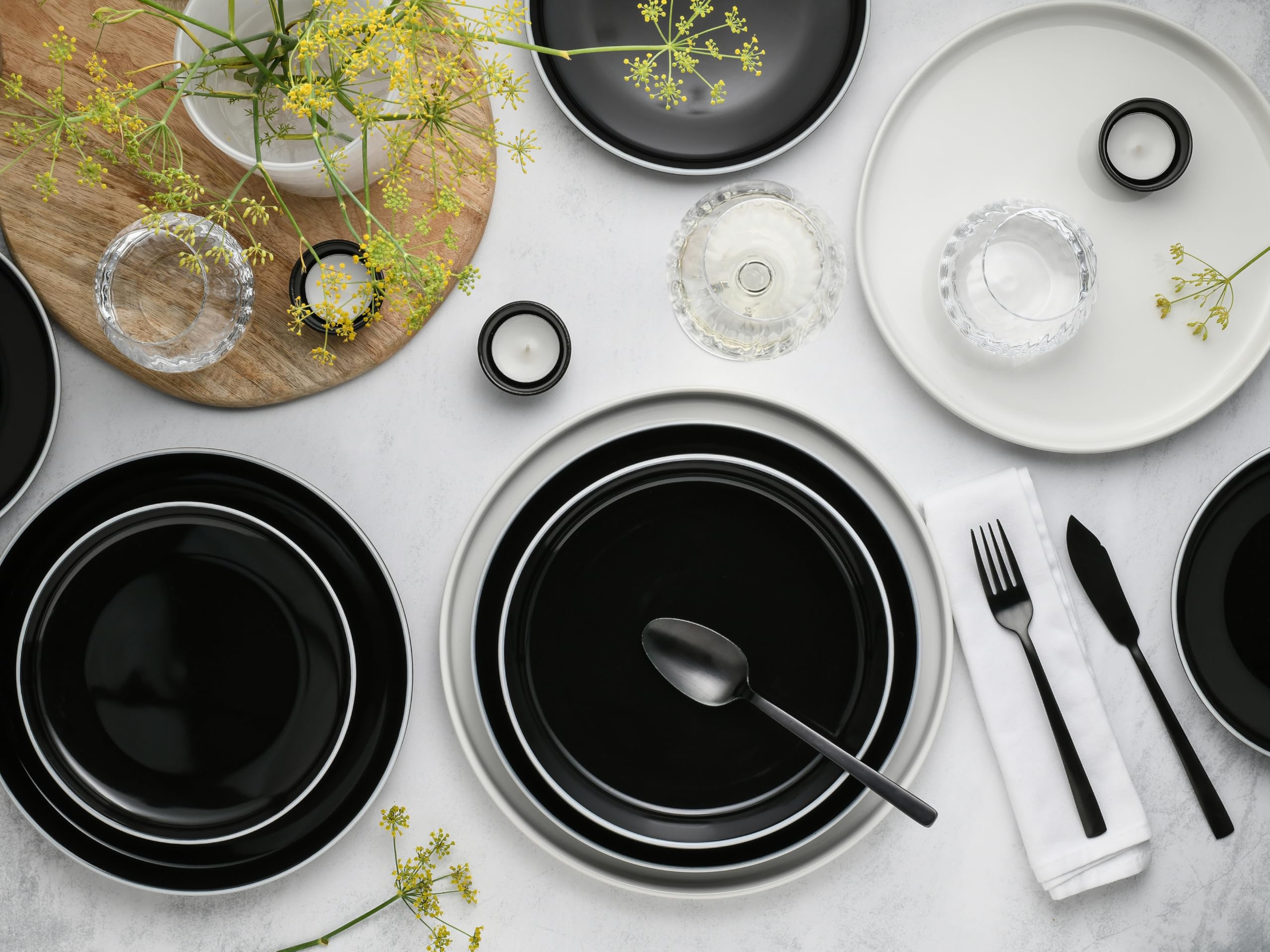 CreaTable 24806 Teller Set Nordic Gourmet Schwarz 18-tlg. 6 Personen