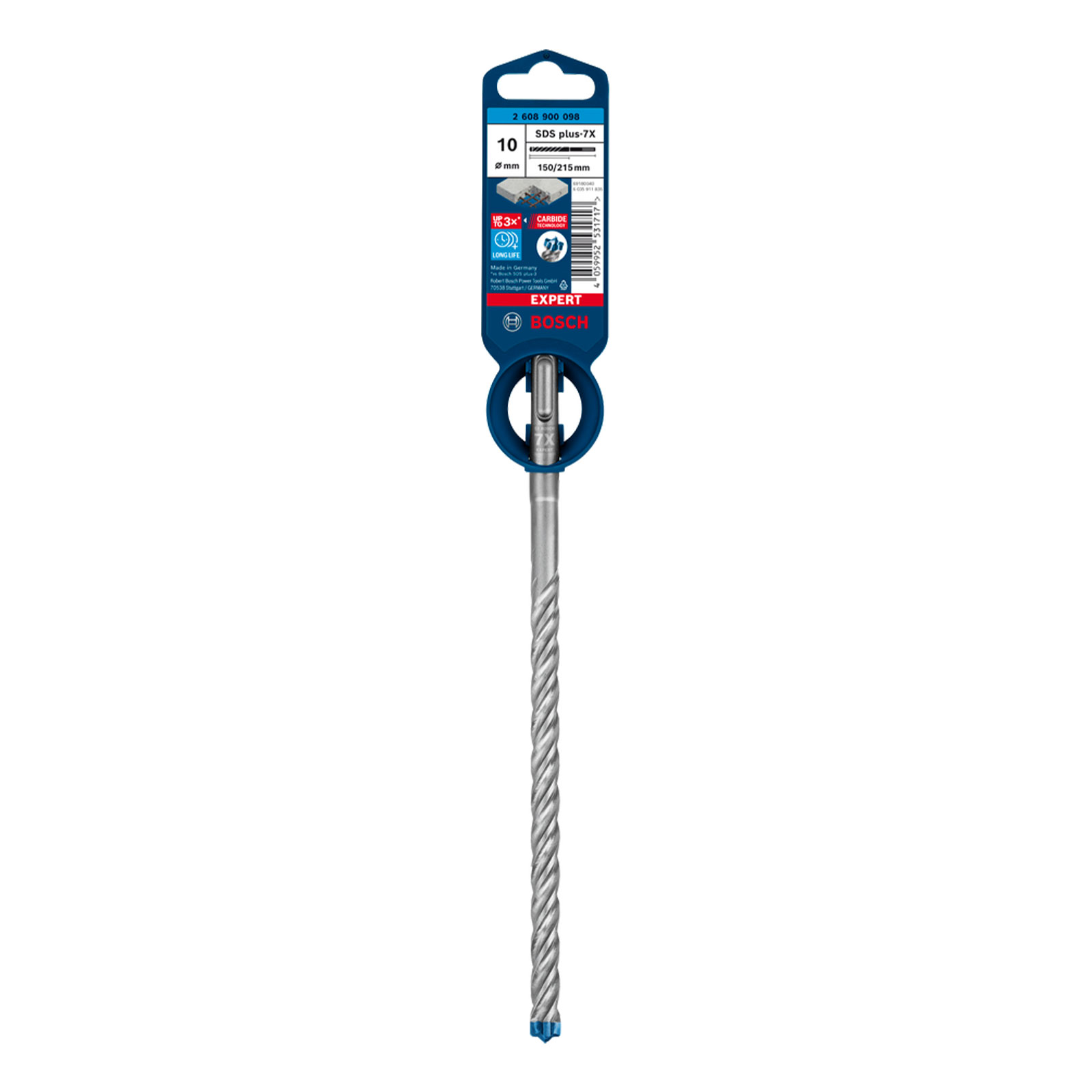 Bosch Professional Expert SDS plus-7X Hammerbohrer, 10 x 150 x 215 mm. Fuer Bohrhaemmer