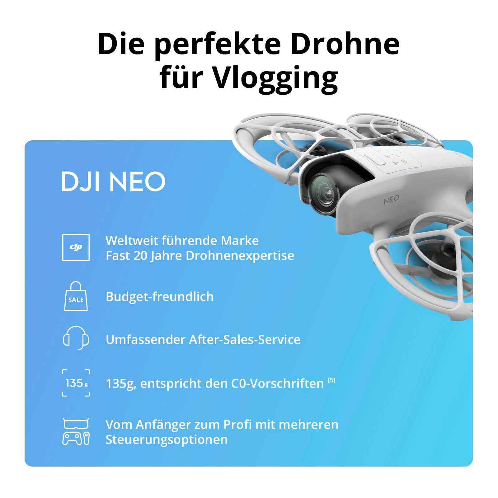 DJI Neo Motion Fly More Combo, Mini drohne mit 4K UHD-Kamera für Erwachsene