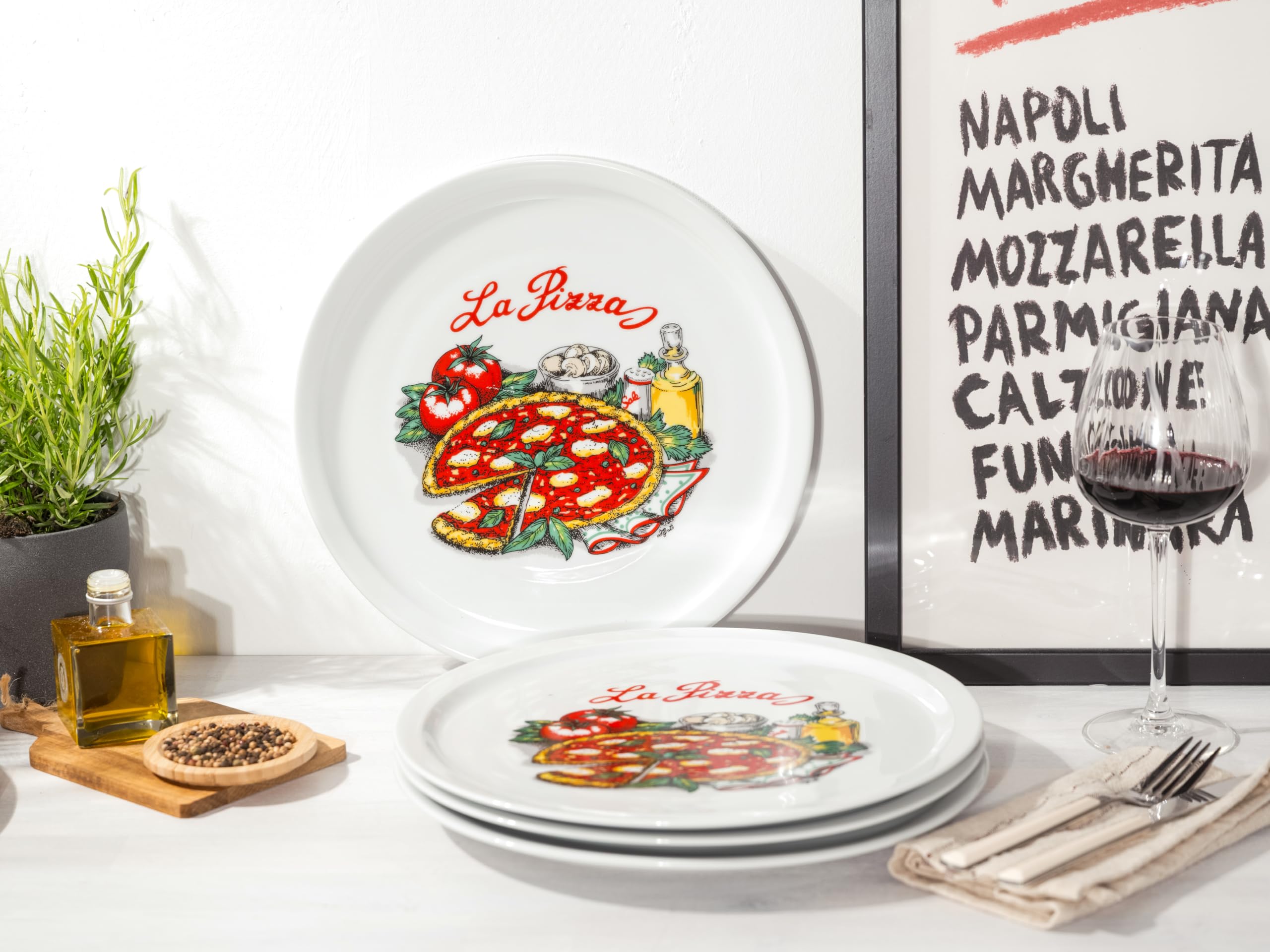 Creatable 24440 Pizzateller Serie Milano-La Pizza 4-tlg. 4 Personen