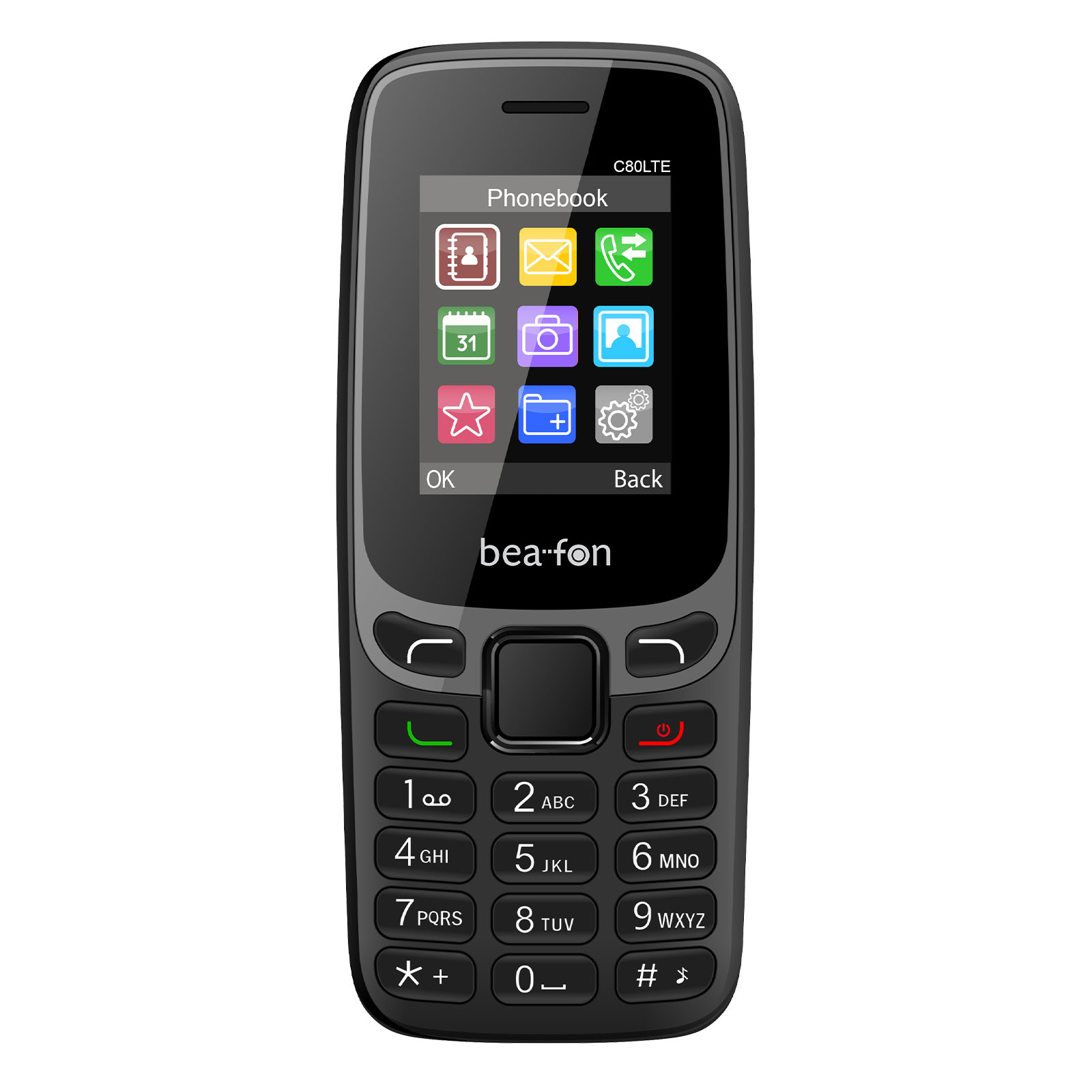 Beafon C80 LTE Handy (Seniorenhandy), Schwarz