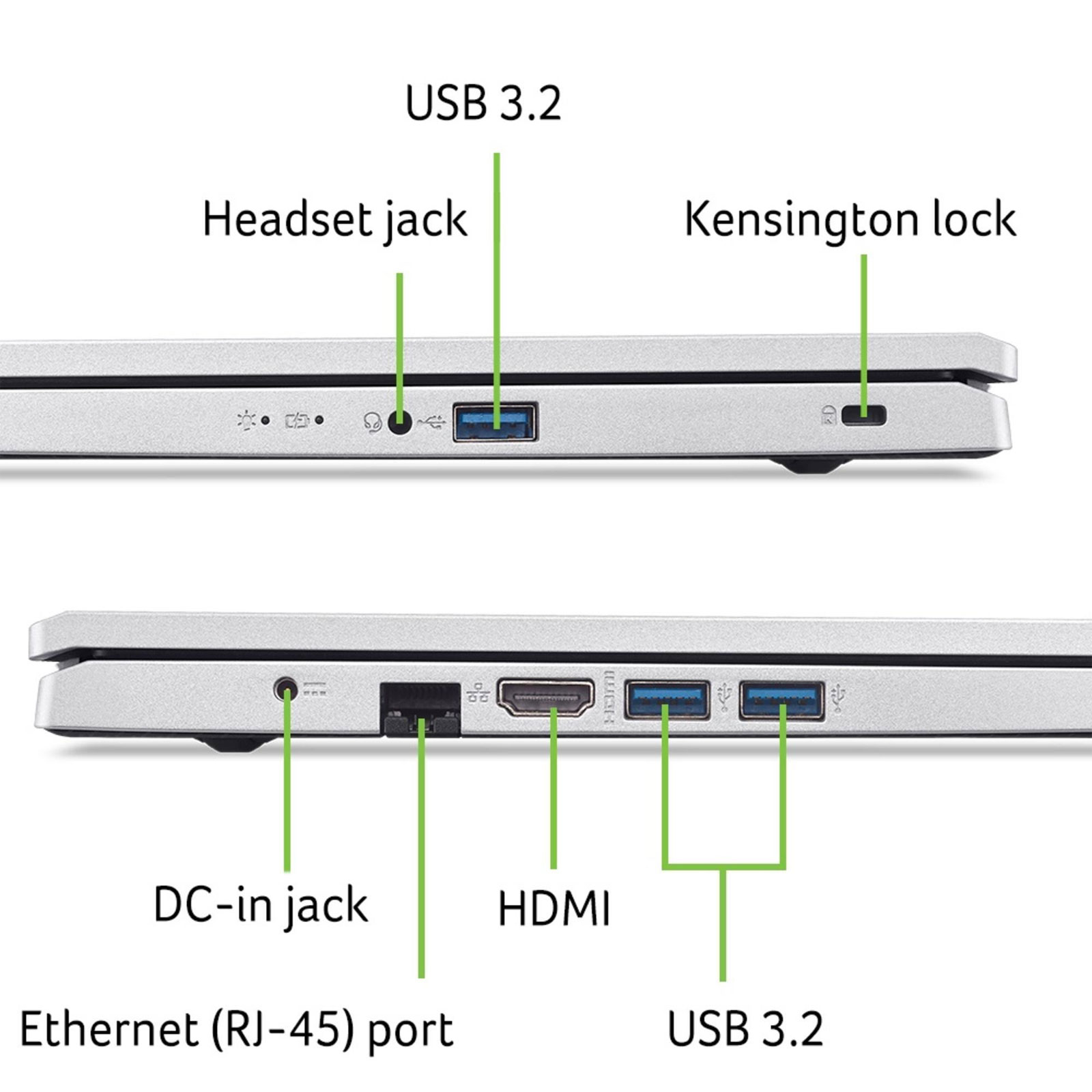 ACER Aspire 3 (A317-54-75QM), Silber, 17,3 Zoll, Full HD, IPS, Intel Core i7-1255U, 8 GB, 512 GB M.2 SSD