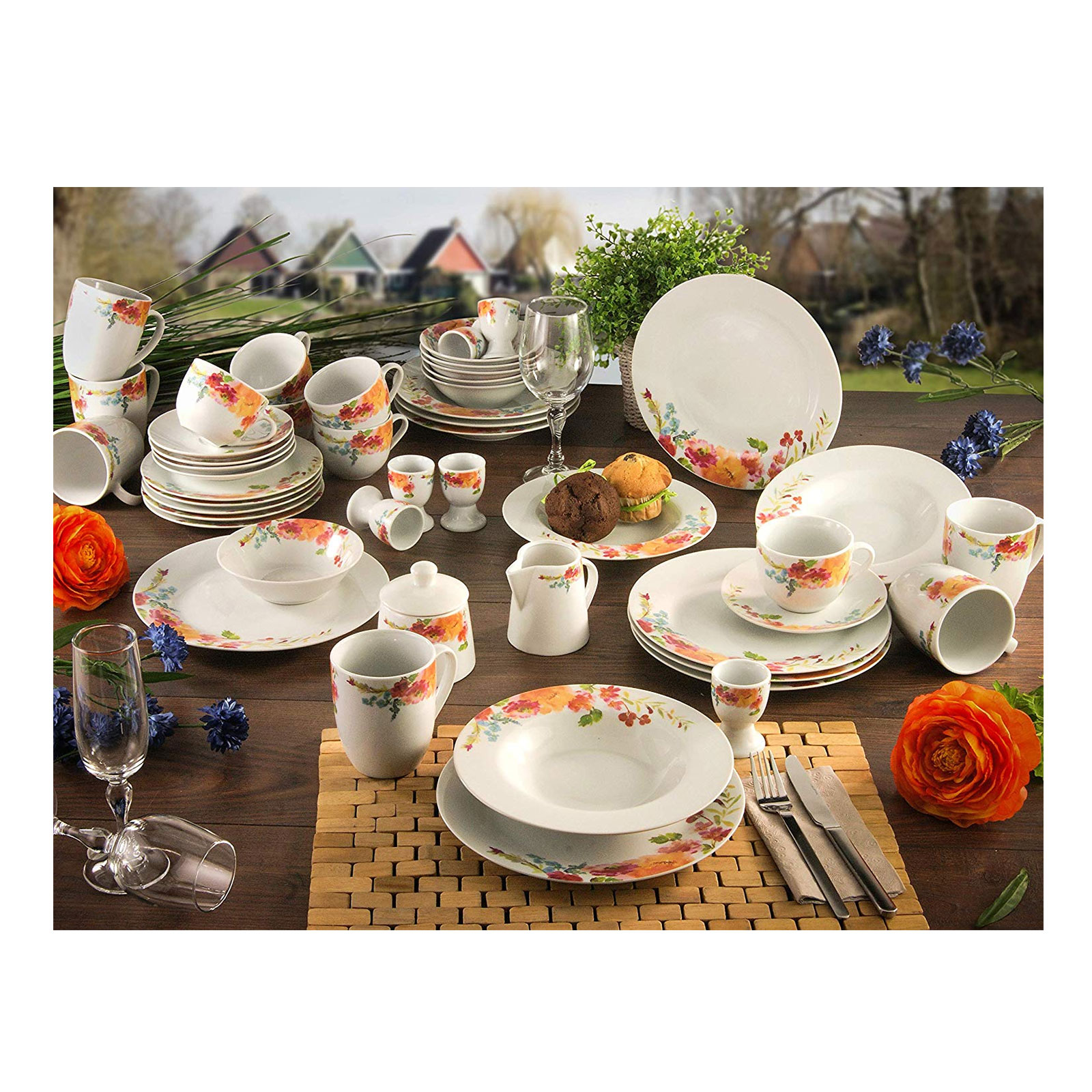 CreaTable, 20483, Serie FLOWER DREAMS, Geschirrset, 30 teilig