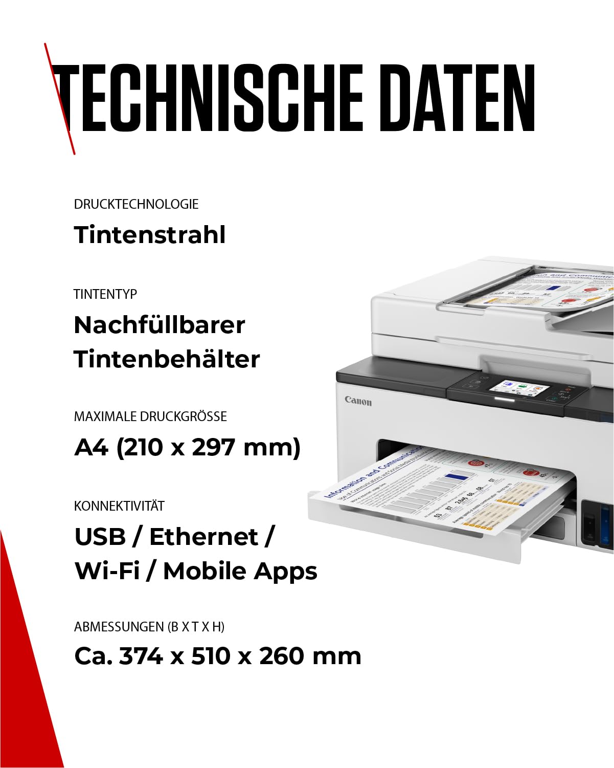 Canon MAXIFY GX2051 Tintenstrahldrucker 4-in-1 Multifunktionsgerät