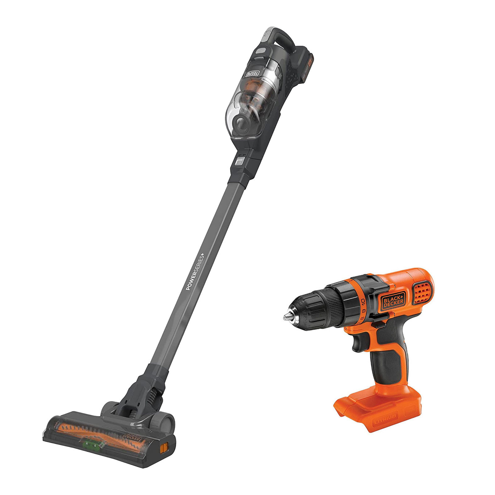 Black + Decker BHFEA515J Akku-Handstaubsauger mit Stiel + BDCDD18N Akku-Bohrschrauber