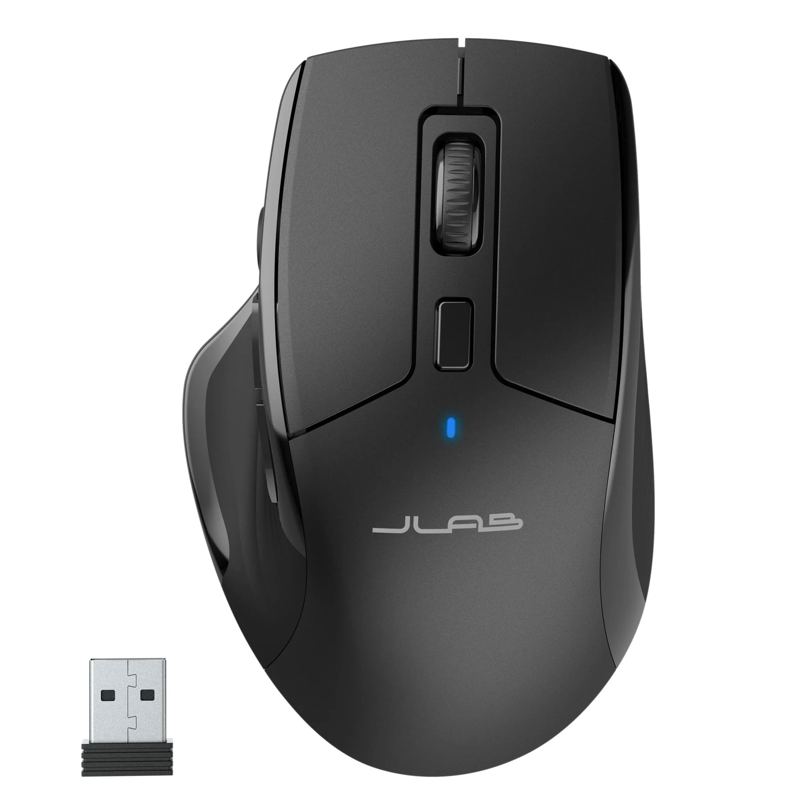 JLab JBuds Mouse Schwarz Funkmaus Bluetooth und 2,4 GHZ Dongle Ergonomisch