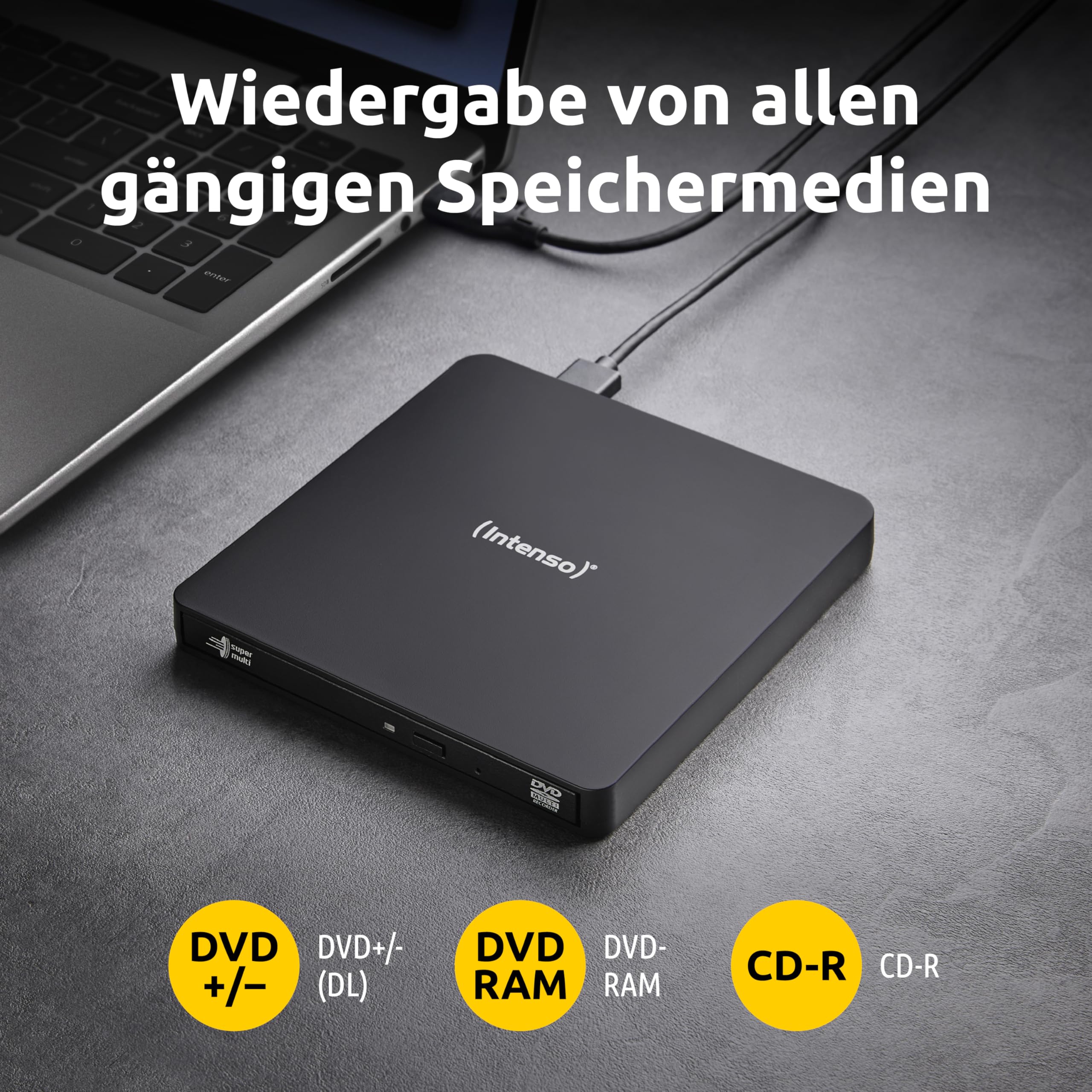 Intenso EOD 400D Slim externer CD/DVD-Brenner, Schwarz