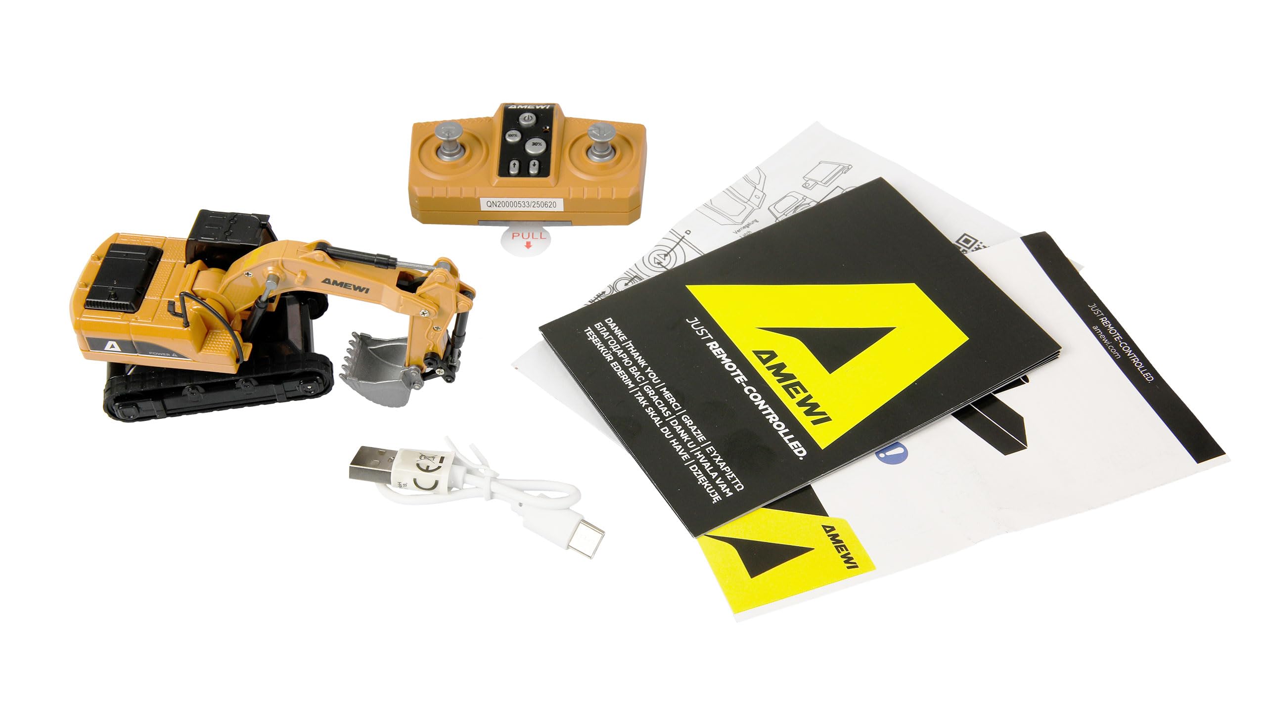 Ferngesteuerter Mini-Bagger aus Metall 8-Kanal 1:64 RTR