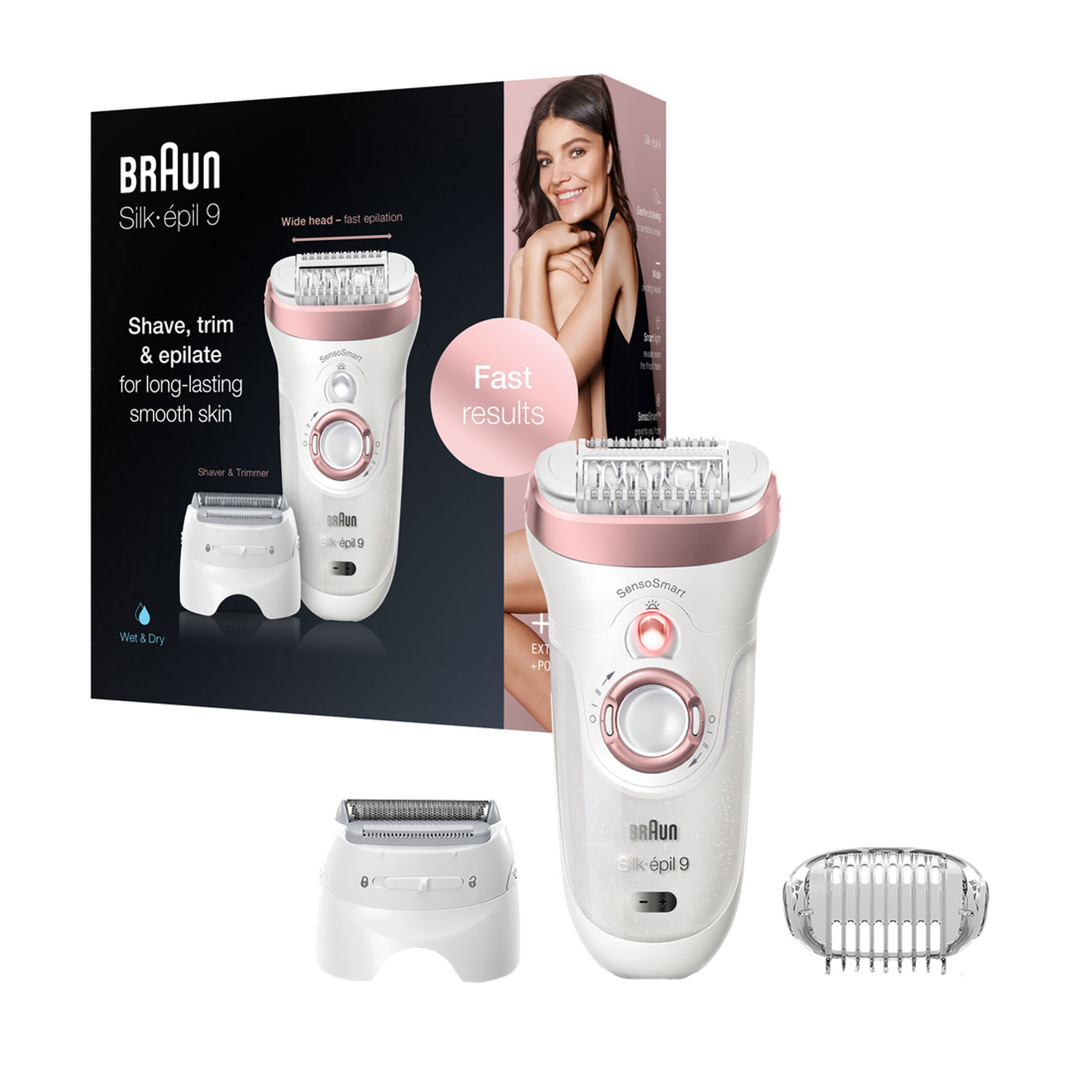 Braun Silk-épil 9-720 SensoSmart Epilierer + Braun Handtuch (lila)