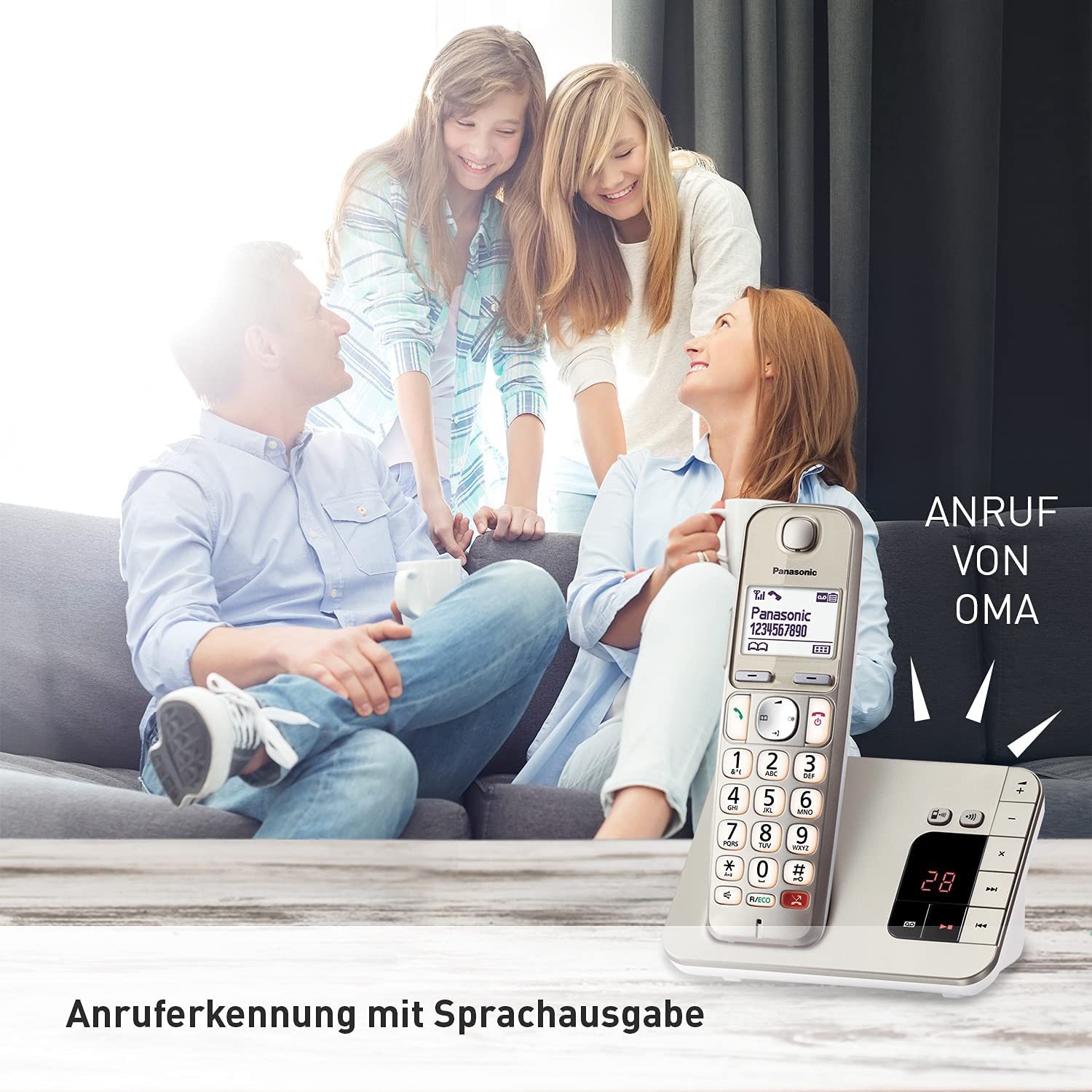 Panasonic KX-TGE260GN champagner Schnurloses-Telefon