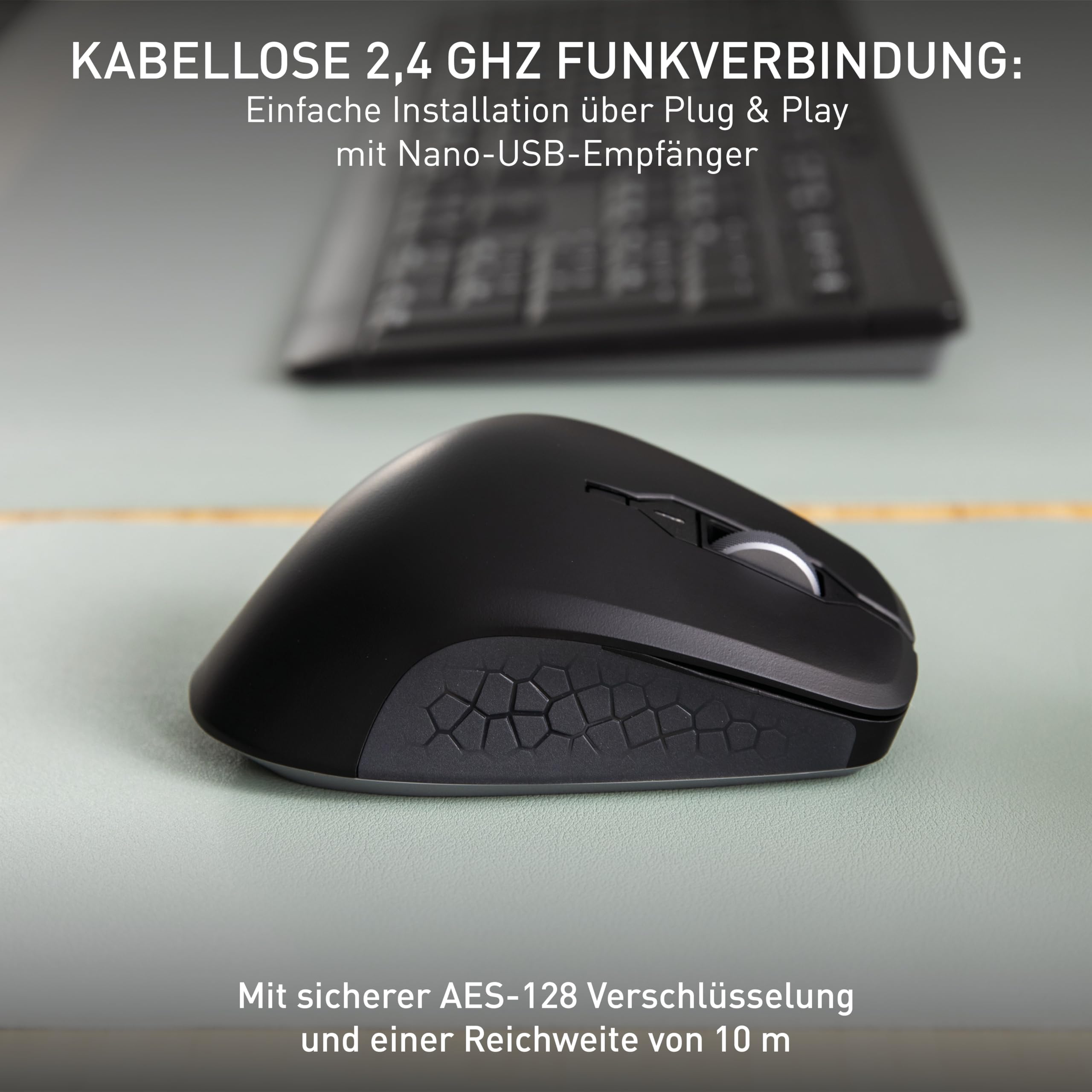 CHERRY STREAM MOUSE COMFORT, Kabellose Ergonomische Maus