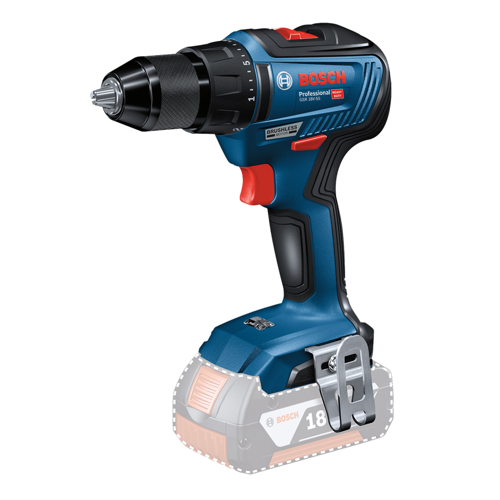 Bosch Professional GSR 18V-55 Akku-Bohrschrauber