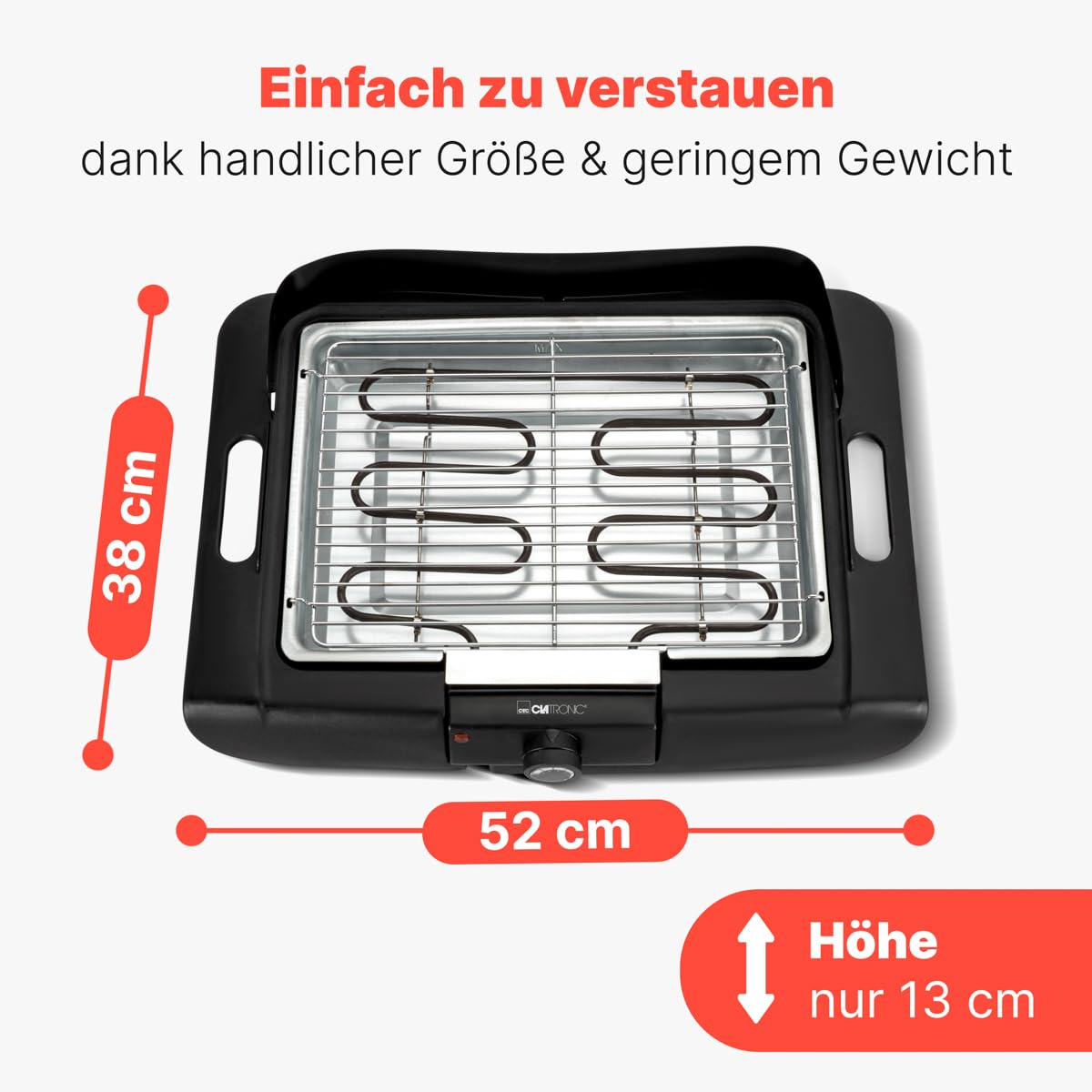 Clatronic® Stand- und Tischgrill | für innen und außen, BQS 3842
