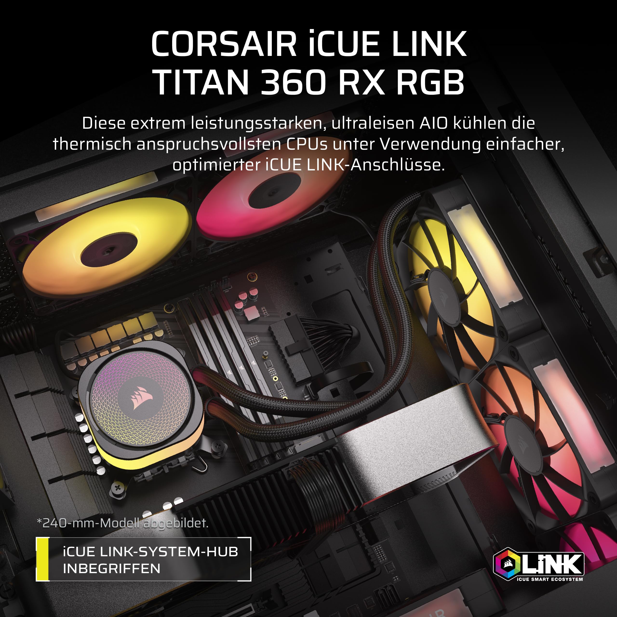 Corsair iCUE LINK TITAN 360 RX RGB-Kühler für CPU