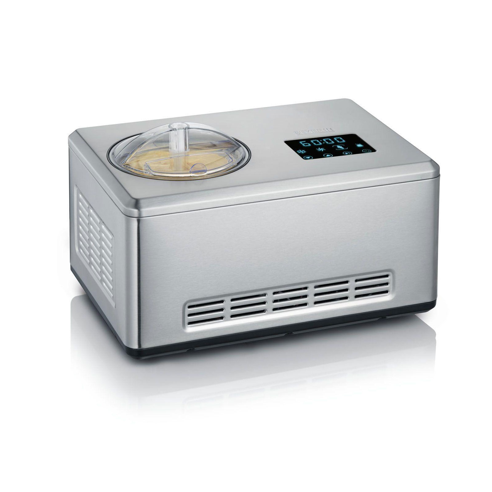 Severin EZ 7405 2-in-1-Eismaschine mit Joghurt-Funktion gebürsteter Edelstahl