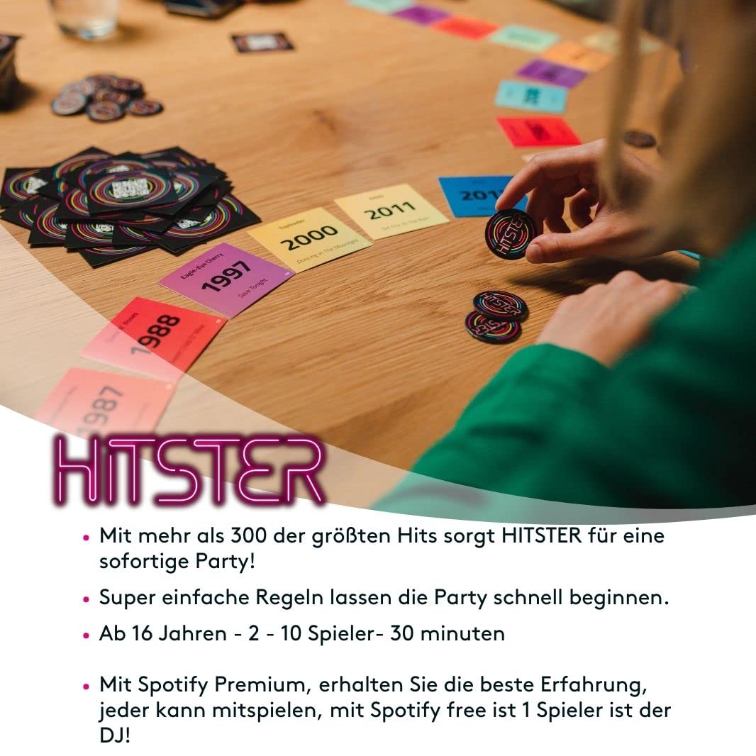 Hitster Original - EIN Party- und Kartenspiel - 2 bis 10 Spieler ab 16 Jahren