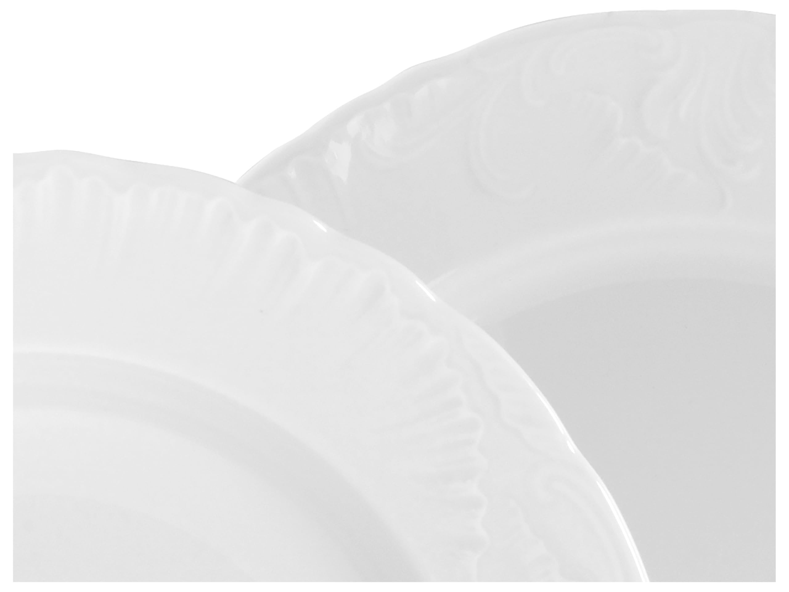 CreaTable, 12619, Serie Rokoko Weiss, 12-teiliges Geschirrset für 6 Personen