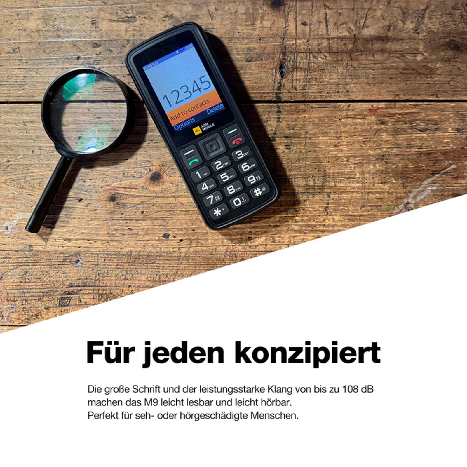 AGM M9F - Floating 4G, Schwarz - Modell 2025 Handy (Outdoor)