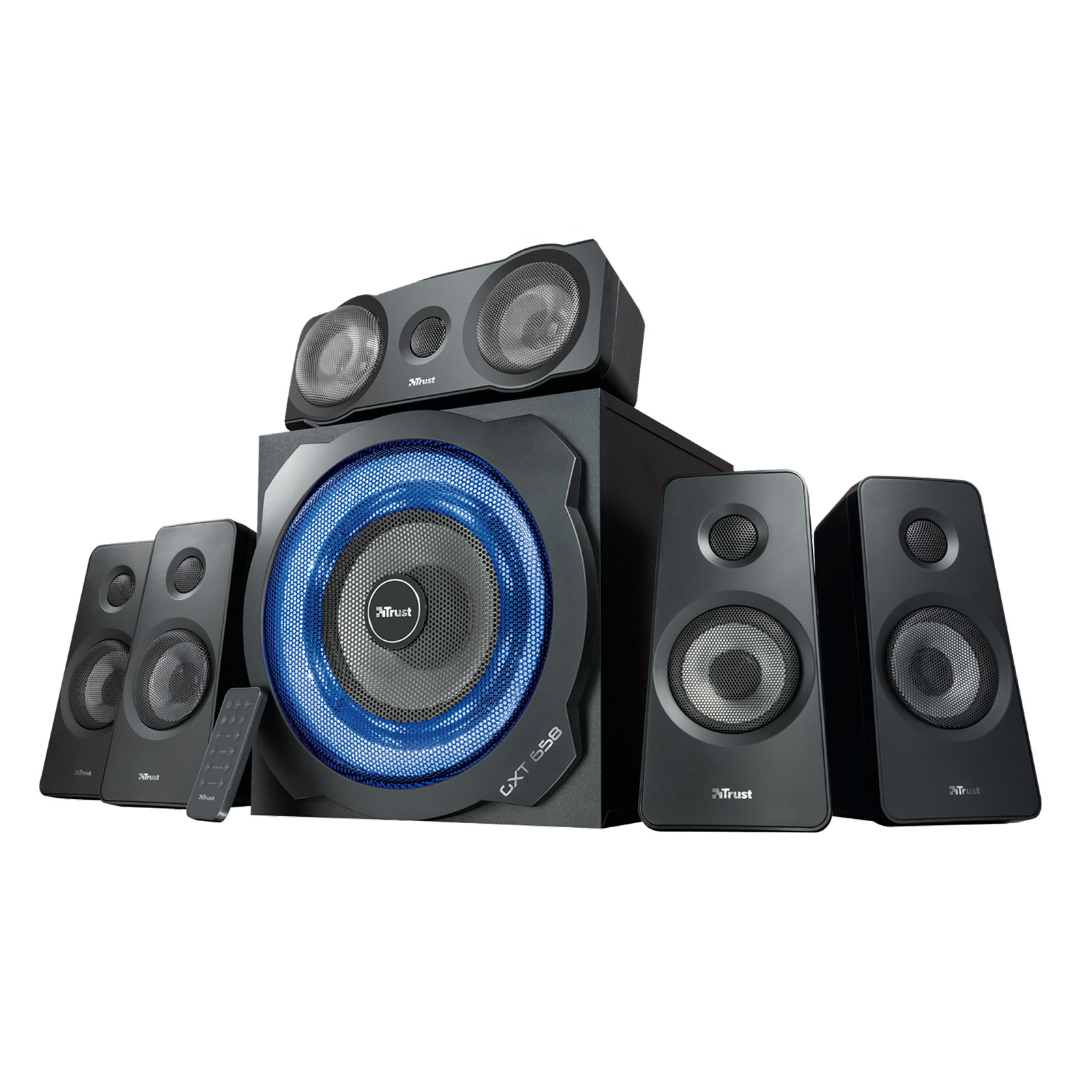 TRUST GXT 658 Tytan 5.1 Surround Speaker System Lautsprecherset Subwoofer LED