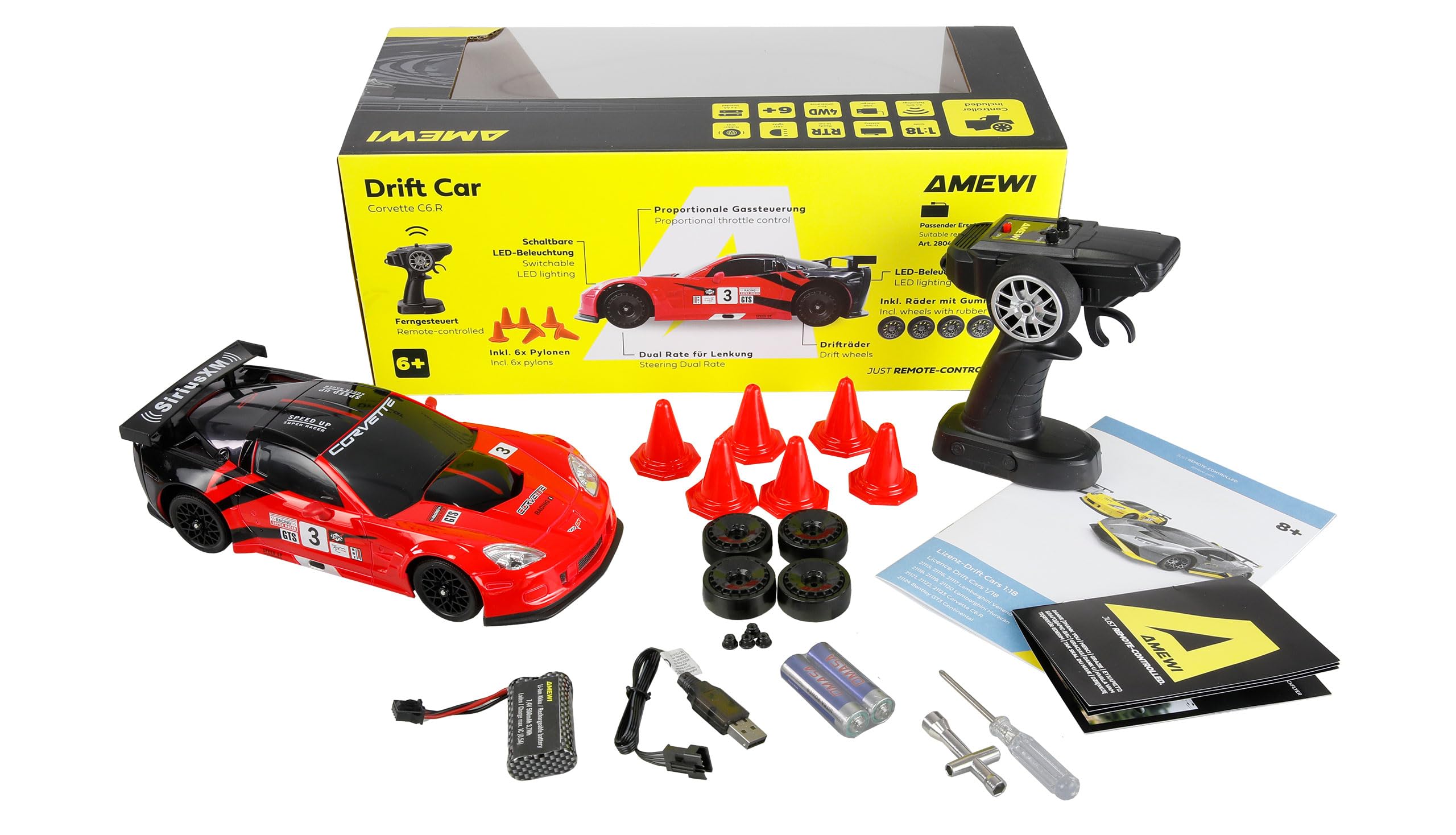 Amewi Corvette C6.R Drift Car 1:18 RTR ferngesteuert