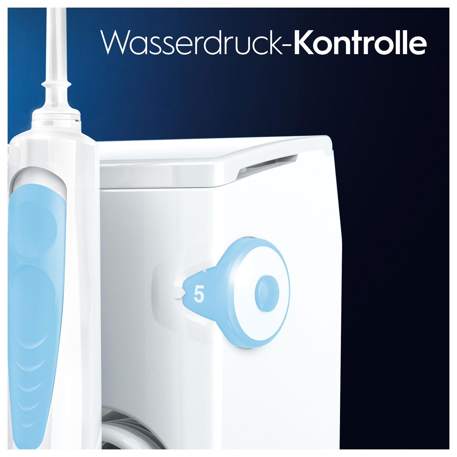 Oral-B Munddusche Oxyjet (Oxyjet-Technologie, 5 Wasserdruck-Stufen, 4 Wasserstrahle, perfekt für Zahnspangen und Implantate