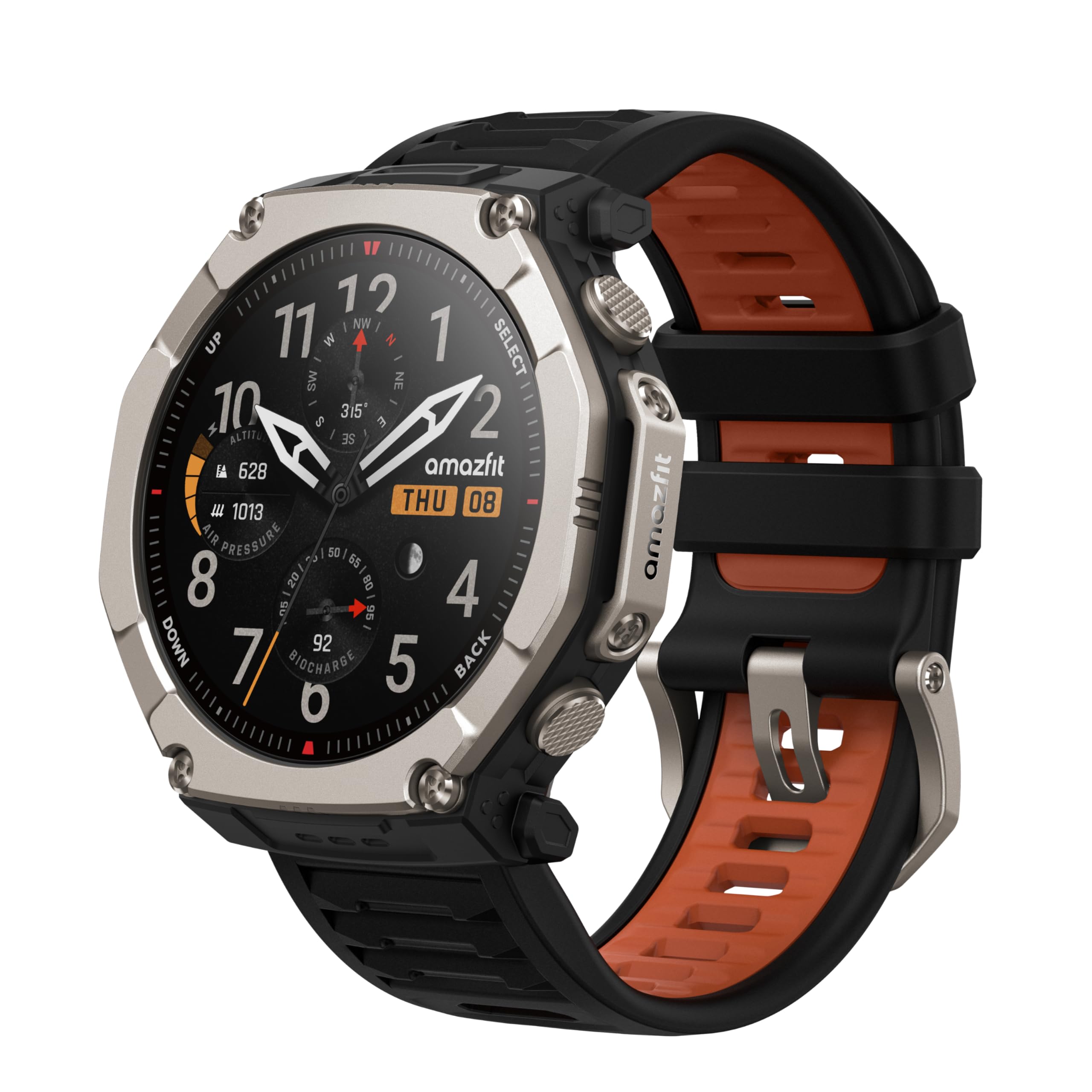 Amazfit T-Rex Ultra 2 Dualband-GPS Outdoor Smartwatch, 51 mm Titangehäuse