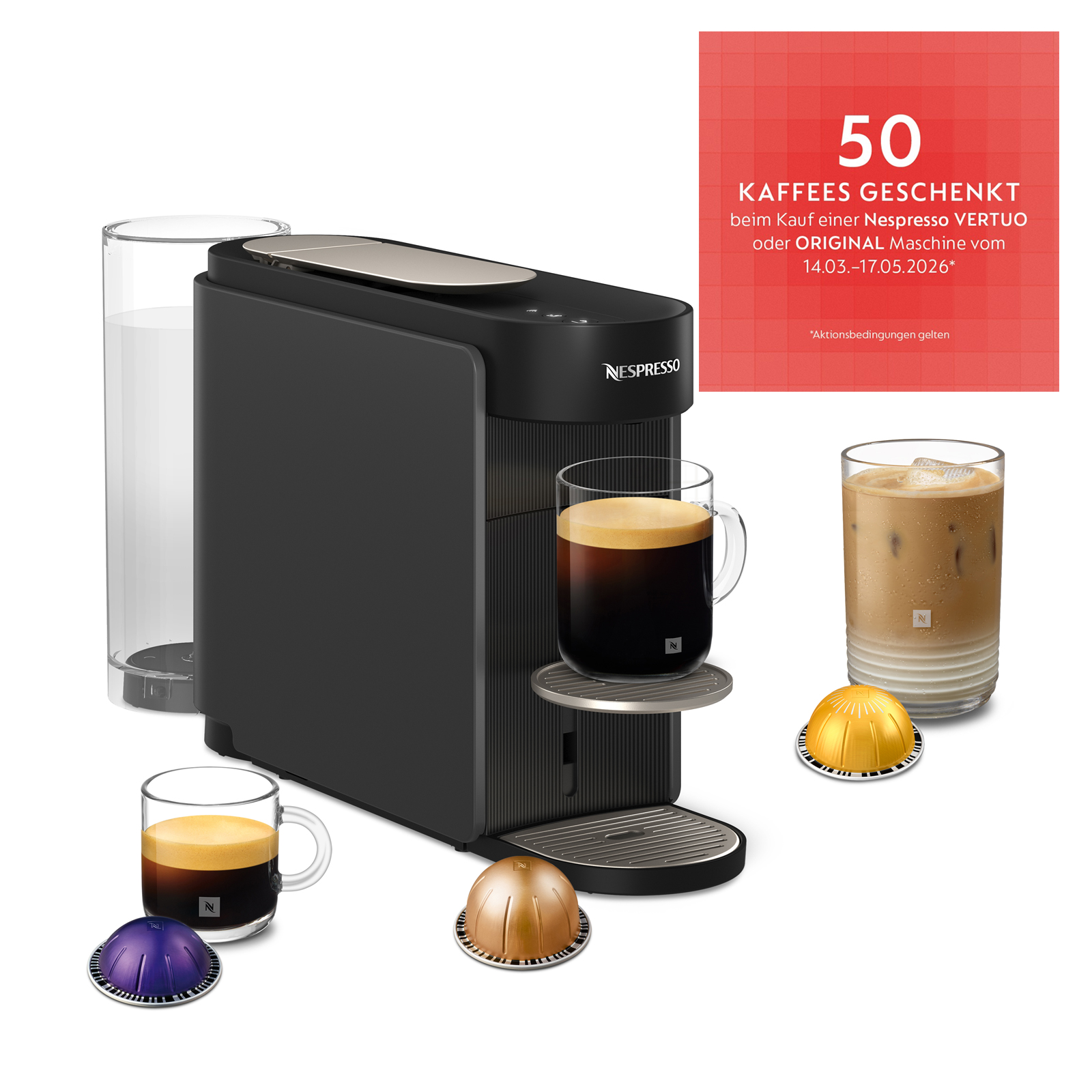 Nespresso Vertuo Up ENV200.GY Kapselkaffeemaschine für 7 Tassengrößen