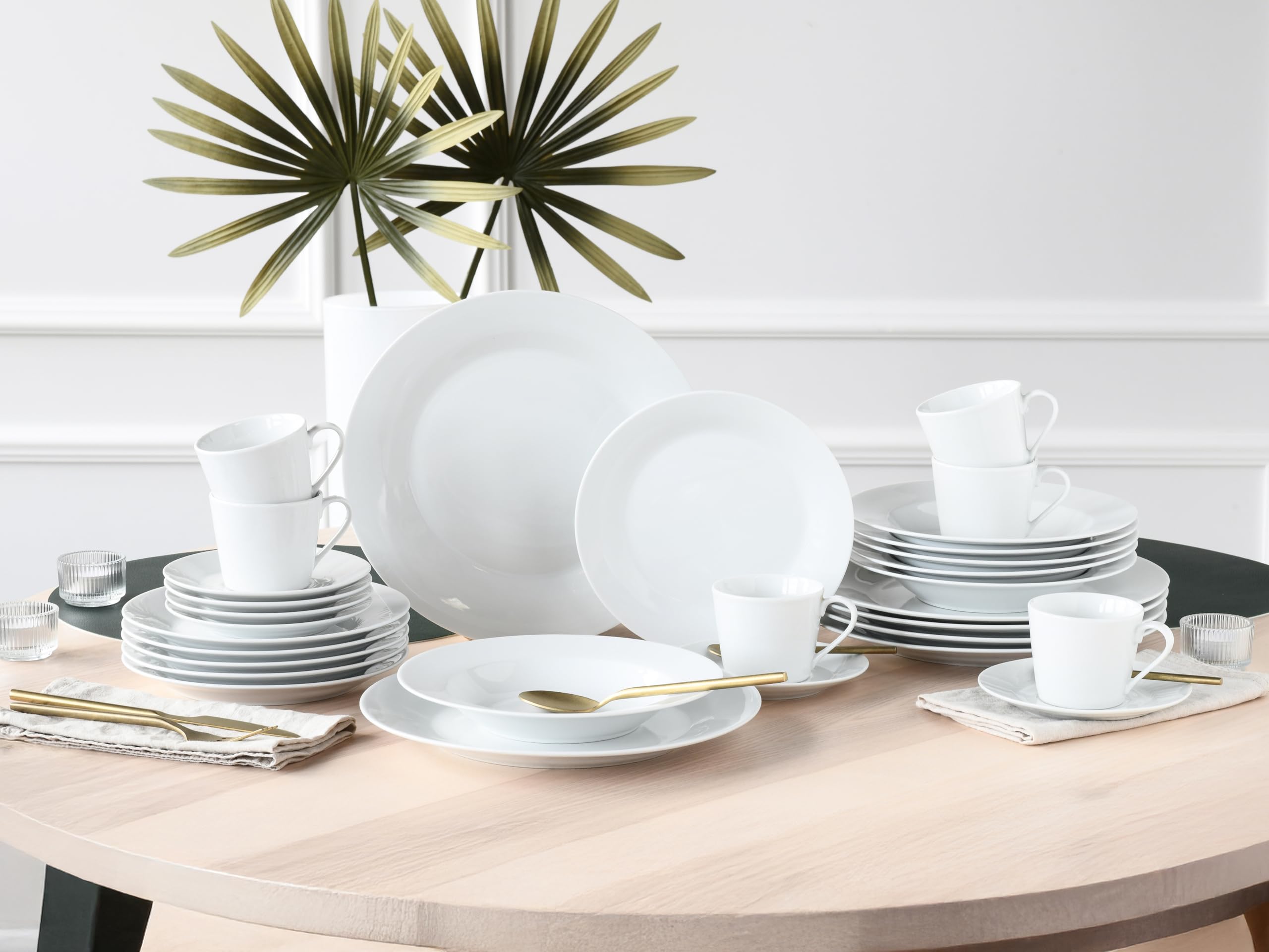 CreaTable 24533 Base Weiss 30-tlg 6 Personen Kombiservice Porzellan