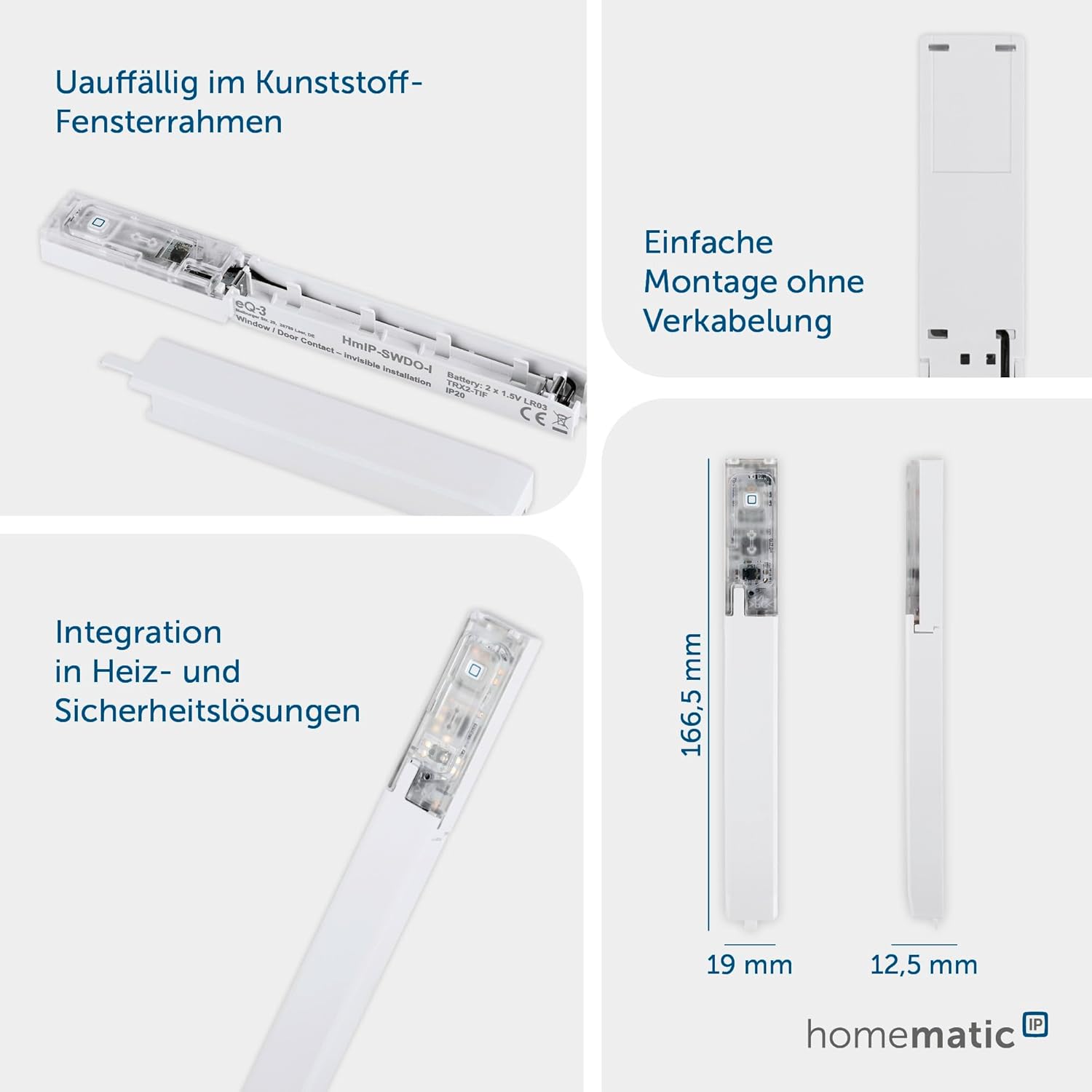 EQ-3 Funk-Fenster-/Türkontakt verdeckter Einbau