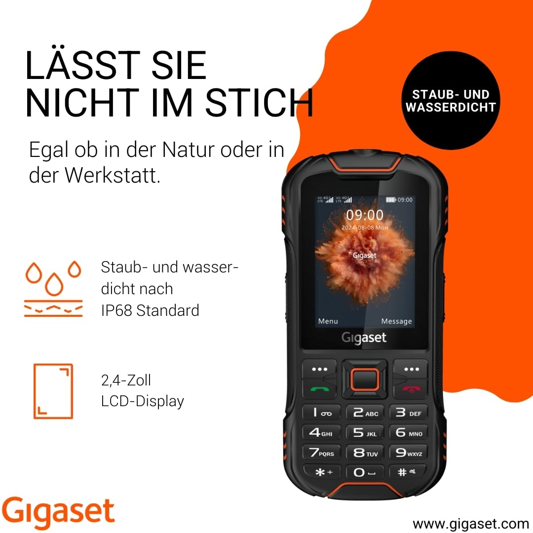 Gigaset GLX8 Plus - Robustes 4G-Outdoor-Tastenhandy