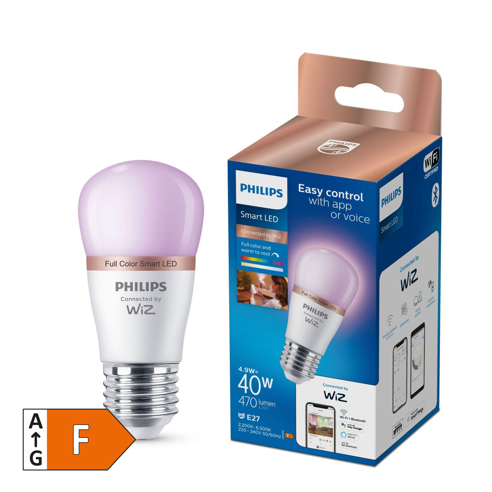 PHILIPS Smarte LED Lampe P45 E27 LED Lampe