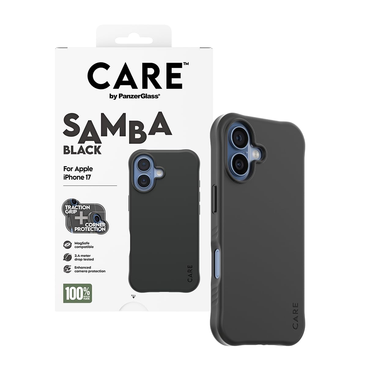 PanzerGlass Samba MagSafe-Hülle für iPhone 17, 2,4 m, Fallschutz