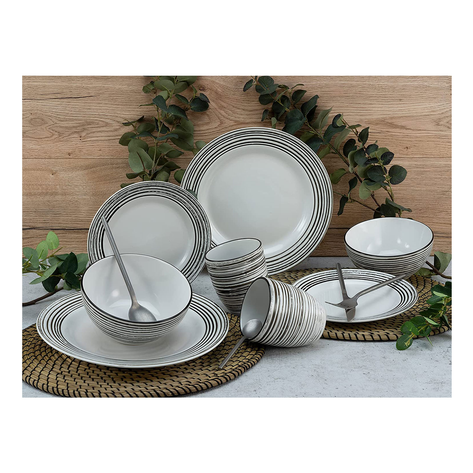 CreaTable, 23610, Serie La Gomera blanca , Geschirrset, Kombiservice 16 teilig