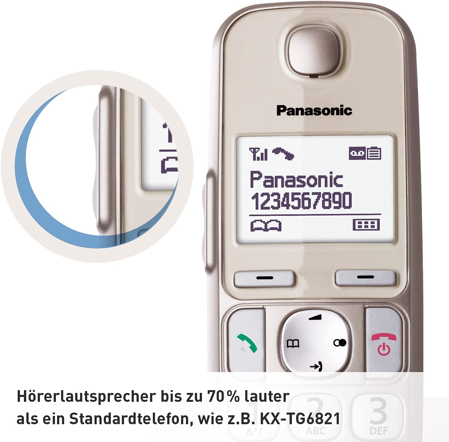 Panasonic KX-TGE260GN champagner Schnurloses-Telefon