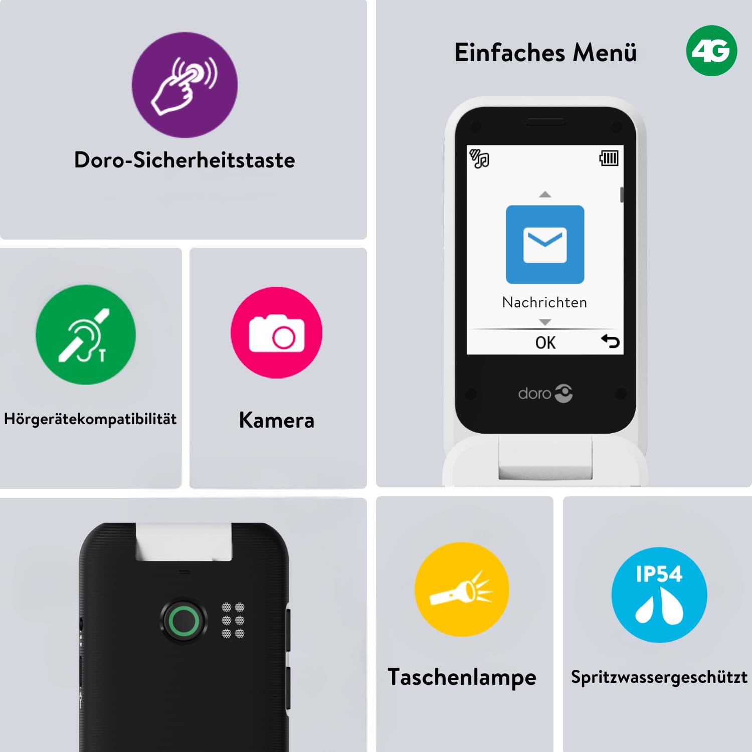 Doro Leva E30 - 4G Klapptelefon für ältere Menschen