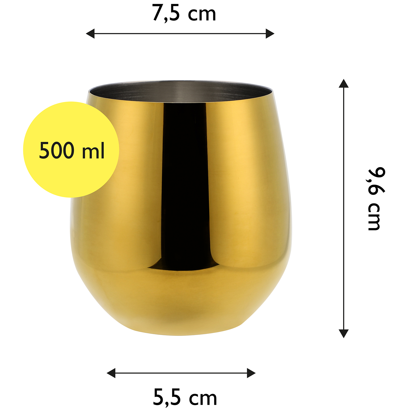 Echtwerk Wein-/Wasserkelch Set 6tlg aus Edelstahl