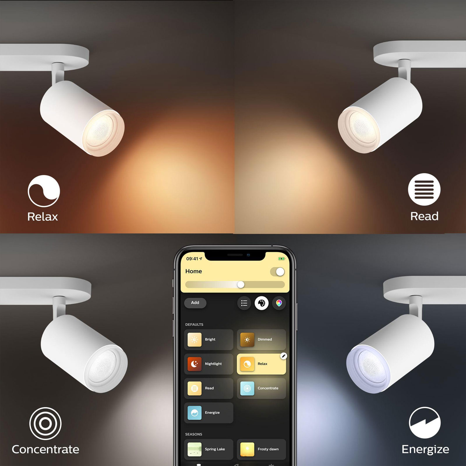 Philips Hue WACA Fugato Spot Deckenlampe 4er LED Strahler Bluetooth