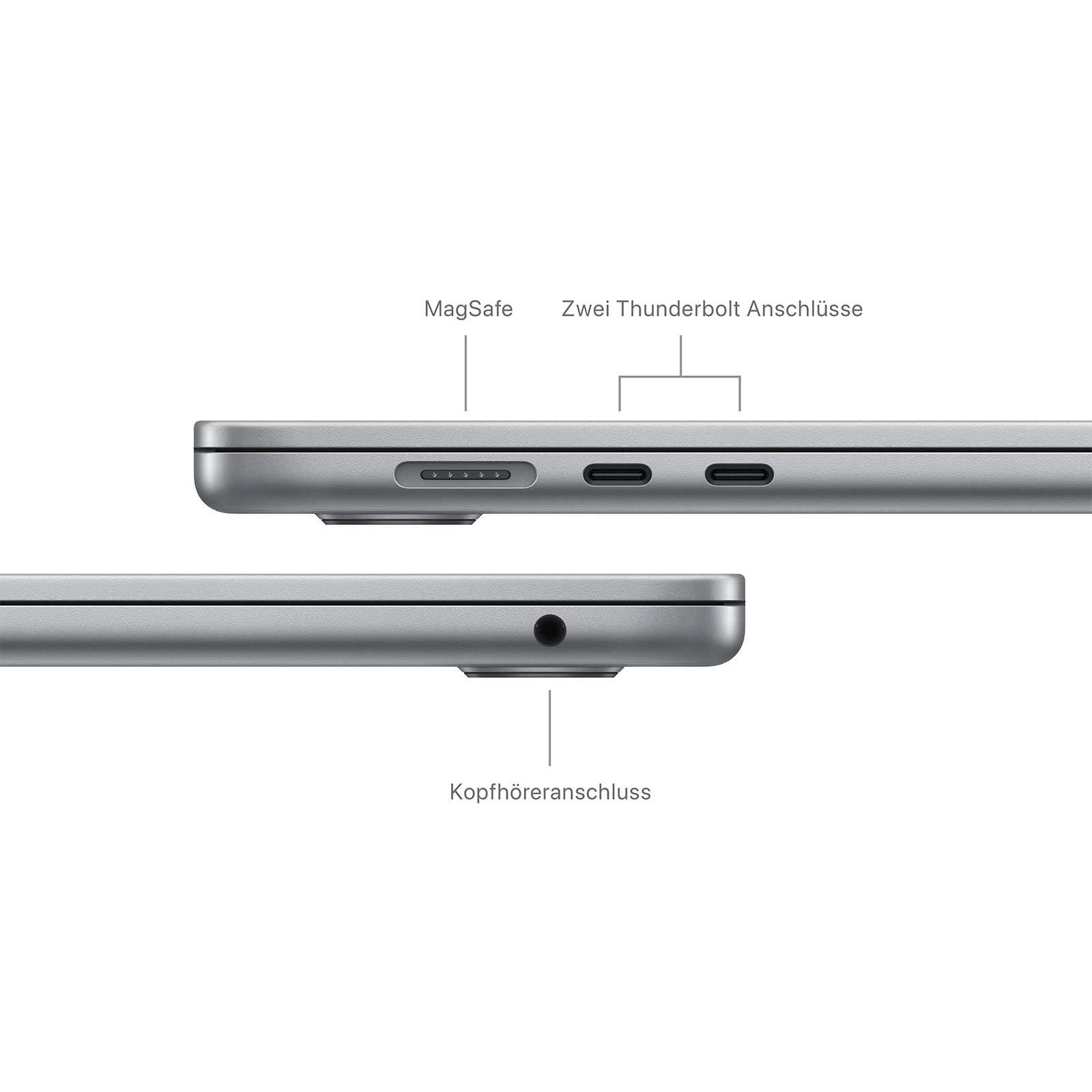 Apple MacBook Air, 15 Zoll, 2024, Space Grau, M3, 8-Core CPU, 10-Core GPU, 8 GB, 512 GB SSD