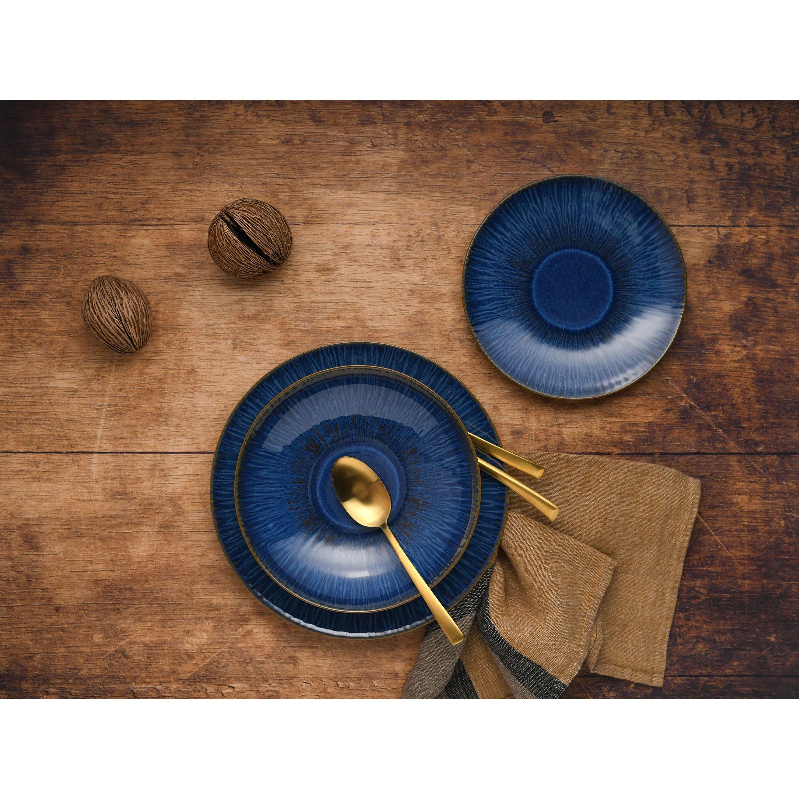 CreaTable, 10591, Serie Sea Breeze Blue, Geschirrset, Teller Set 18 teilig