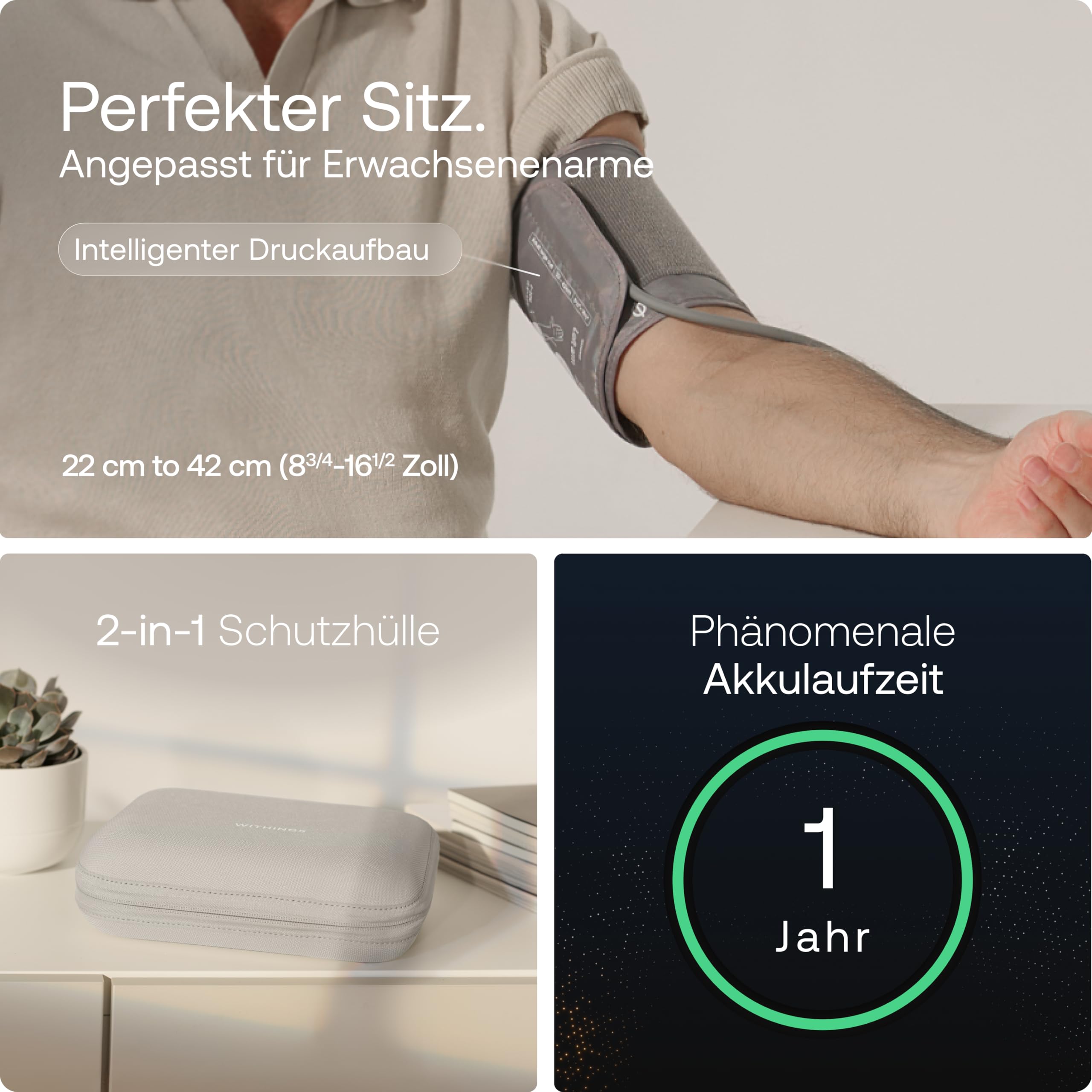 Withings BPM Vision – Intelligentes Oberarm-Blutdruckmessgerät