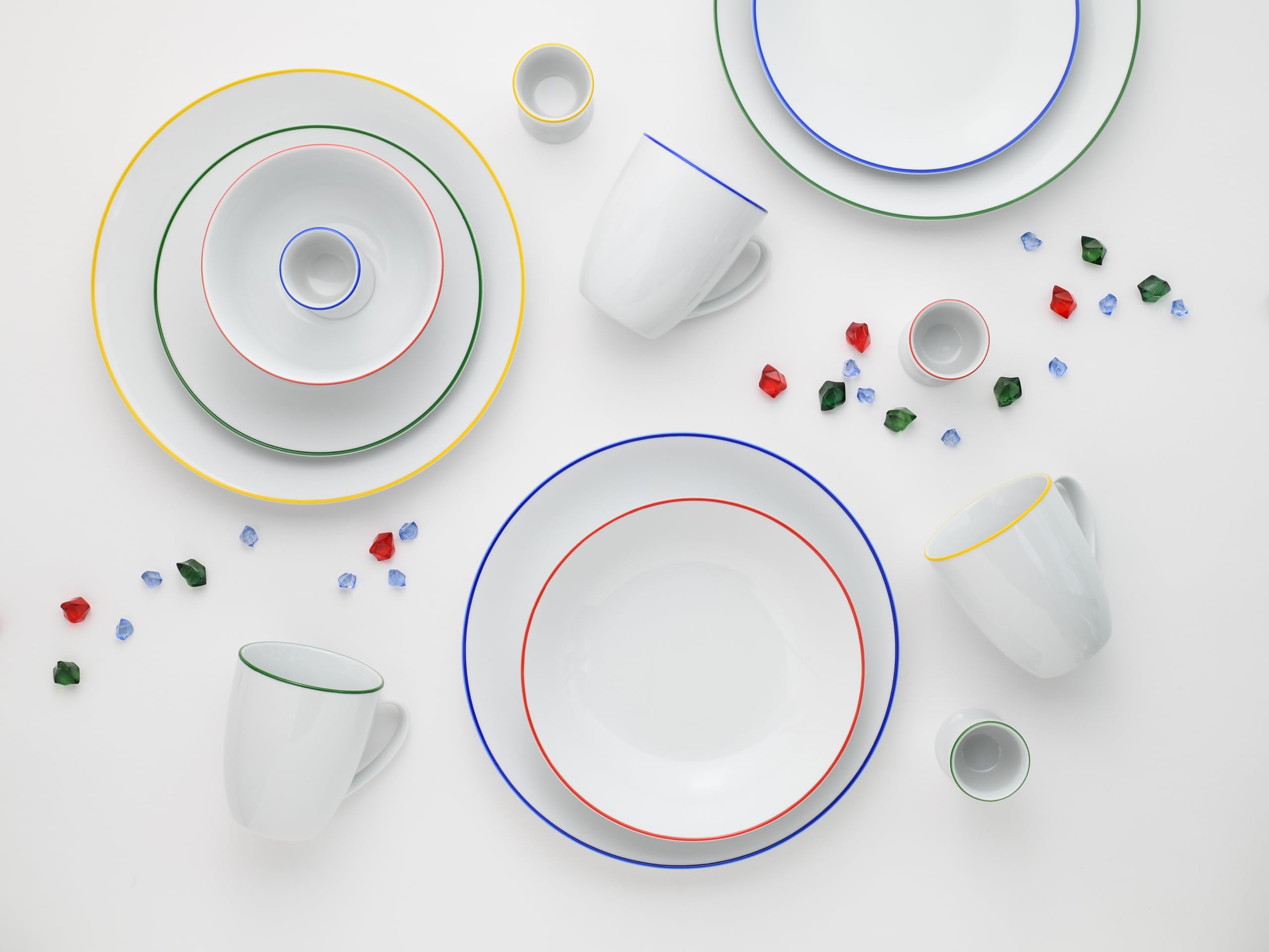 CreaTable Kombiservice 24056 Serie Luna Color Line 24-teiliges 4 Personen