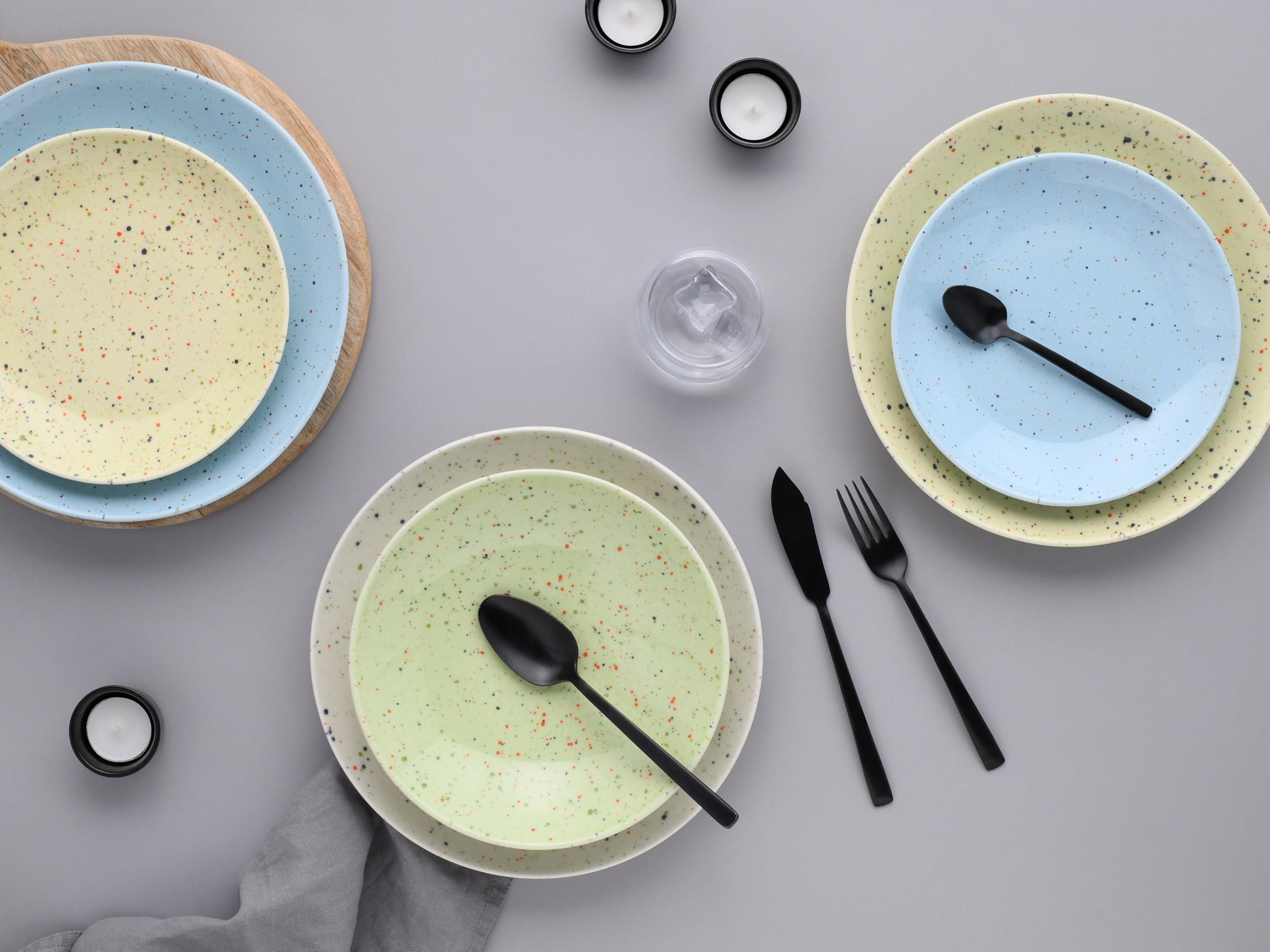 CreaTable, 24281, Serie Confetti Bunt, 12-teiliges Geschirrset für 4 Personen