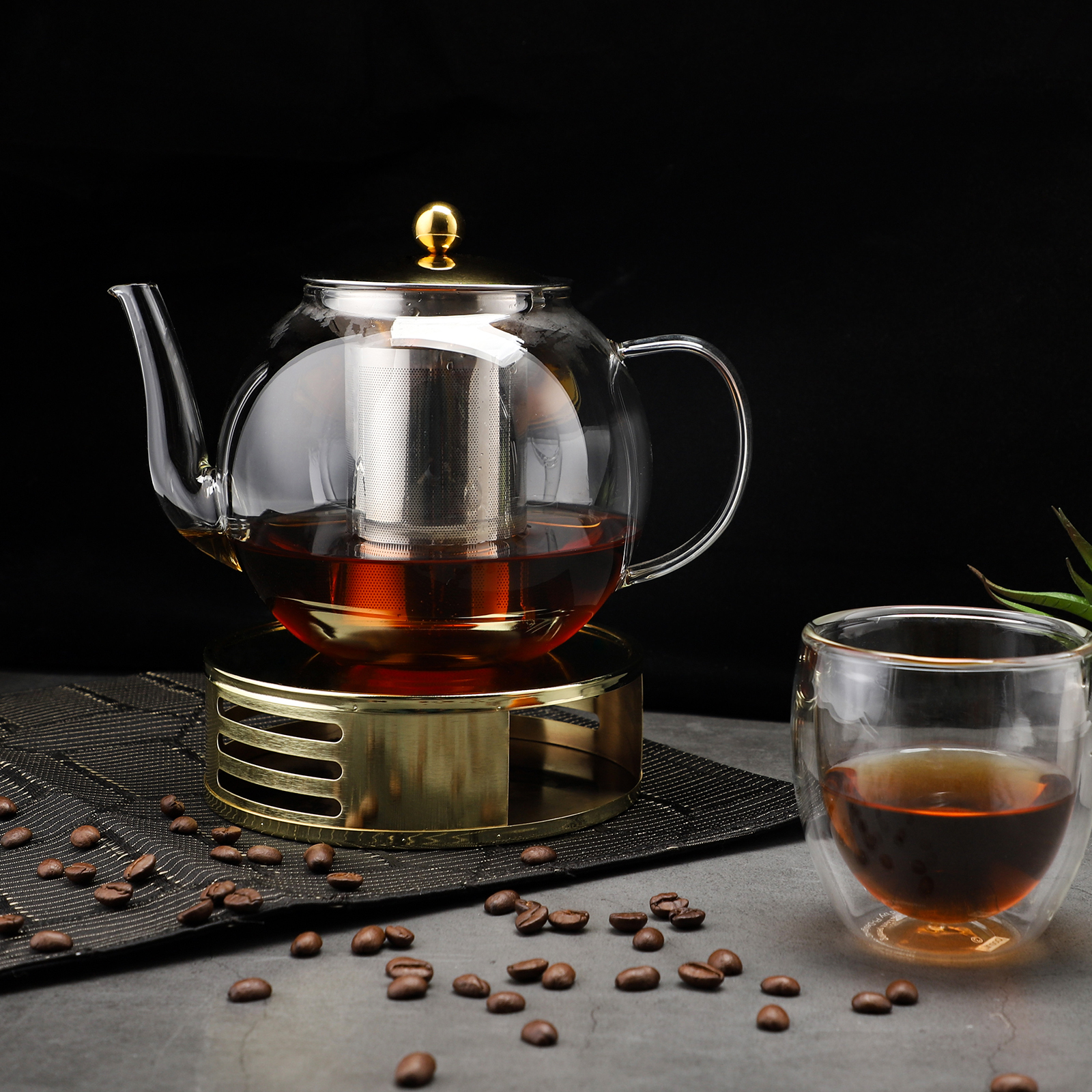 Echtwerk Stövchen, Teestövchen aus Edelstahl, Runder Tee- und Kaffeewärmer, Untersatz für alle handelsüblichen Tee- und Kaffeekannen, 5 x 15 cm