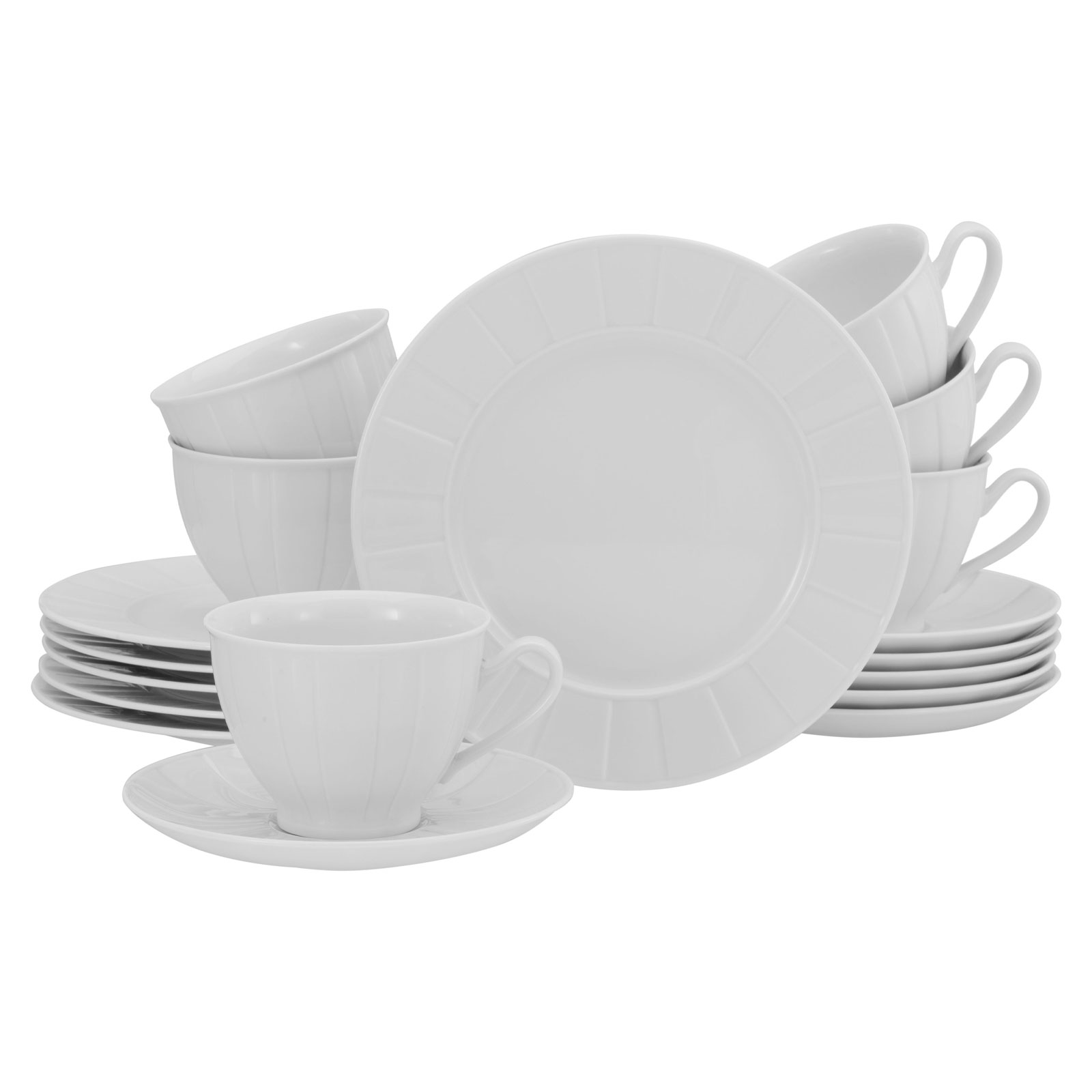 CreaTable Barcelona 17607 Kaffeeservice aus Porzellan, 18-teilig
