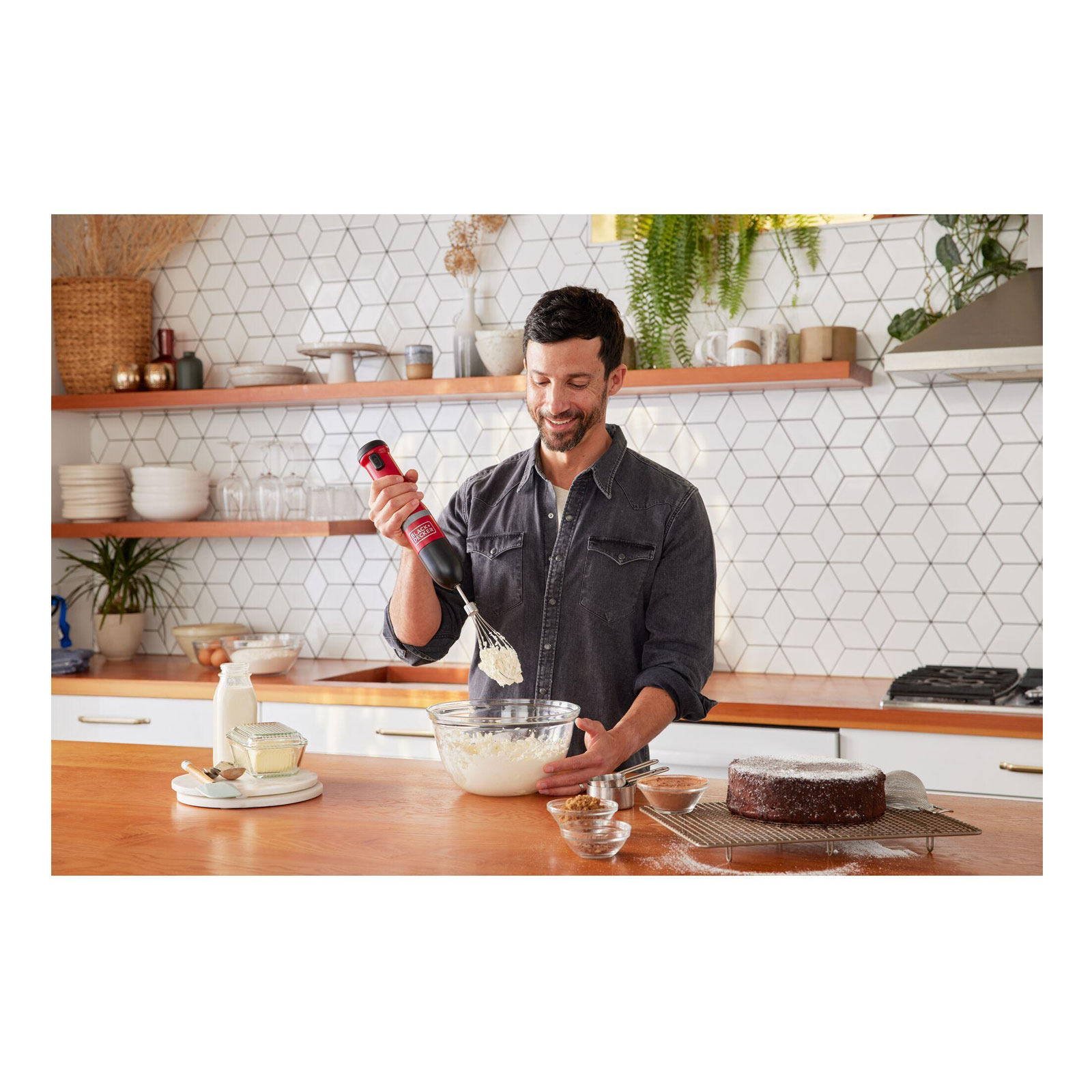 Black + Decker Stabmixer-Set BCKM1016KSR 6er-Set Kitchen Wand™ kabellos