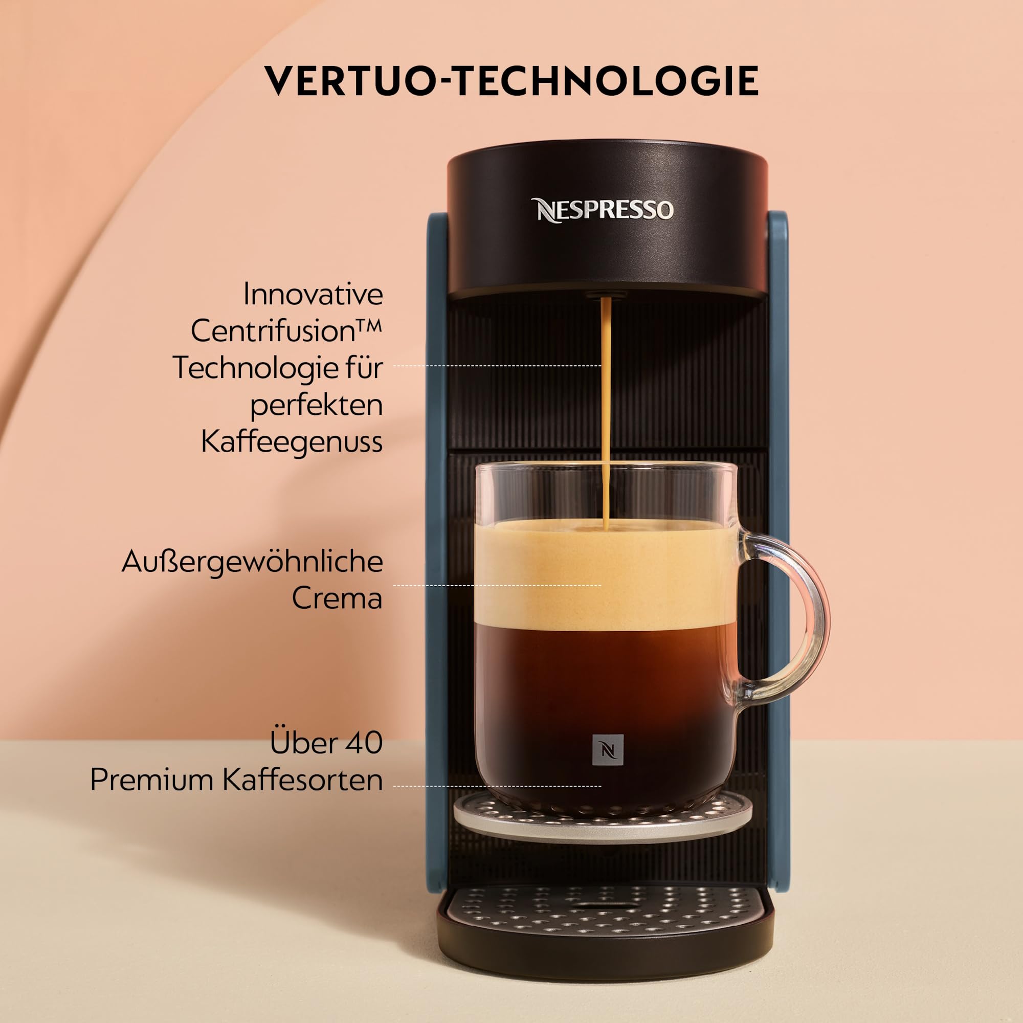 Nespresso Krups VERTUO Up Ocean Blue XN9404 inkl. Aeroccino 3 Milchaufschäumer