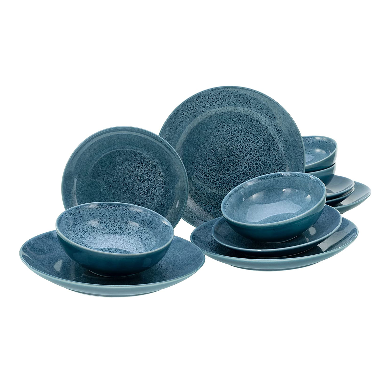 CreaTable, 23672, Serie Reactive BLUE, Geschirrset, Teller Set 12 teilig CreaTable, 23672, Serie Reactive BLUE, Geschirrset, Teller Set 12 teilig