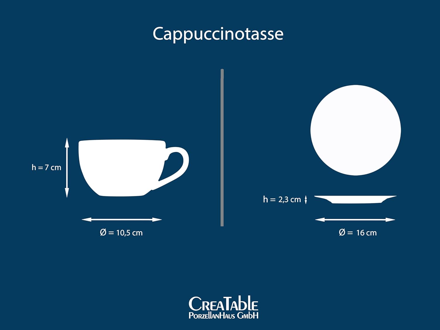 CreaTable, 24327, Serie Golden Days Weiß, 12-teiliges Geschirrset, Cappuccino Set aus Steinzeug